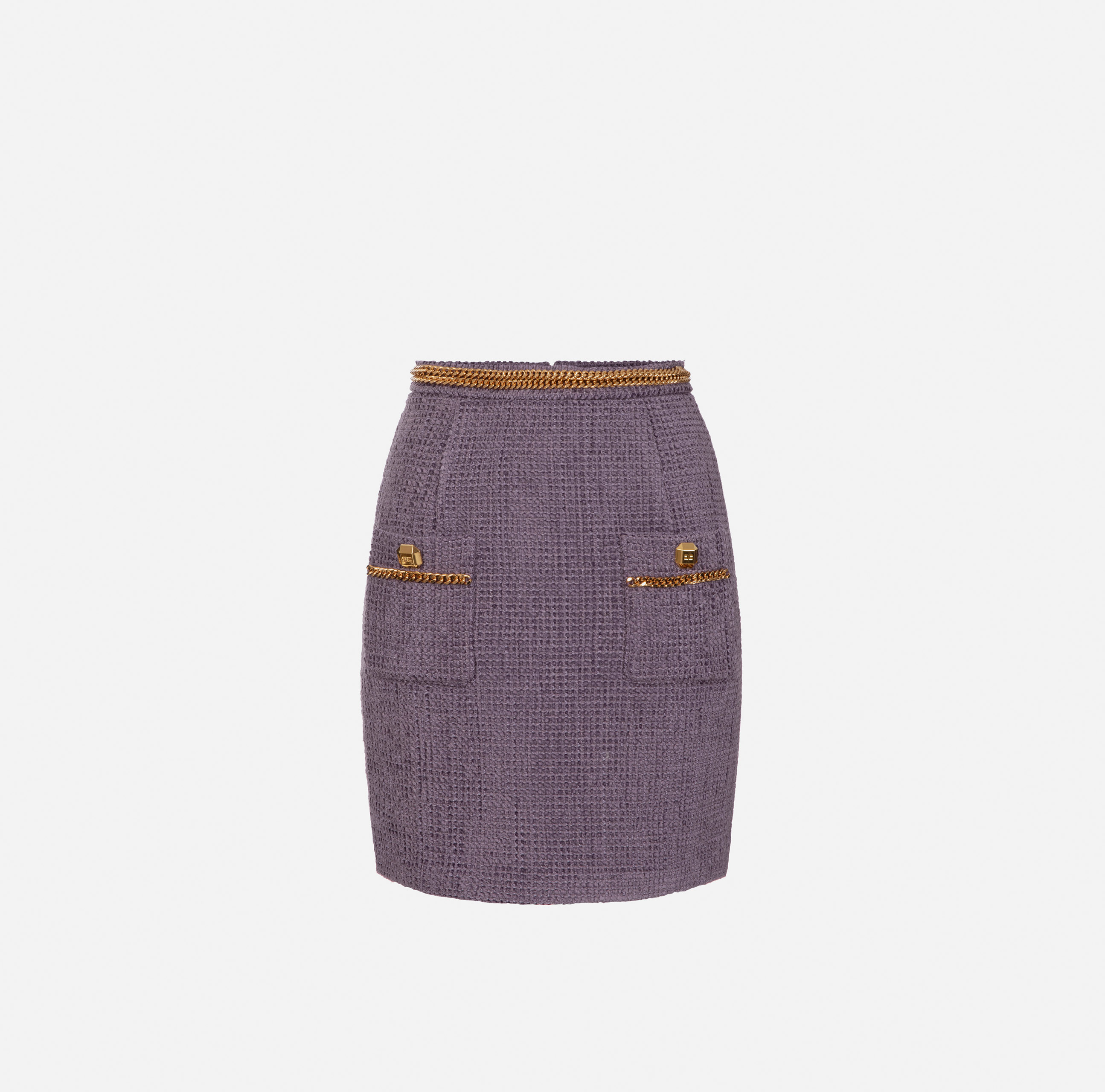Tweed miniskirt with chain - Elisabetta Franchi
