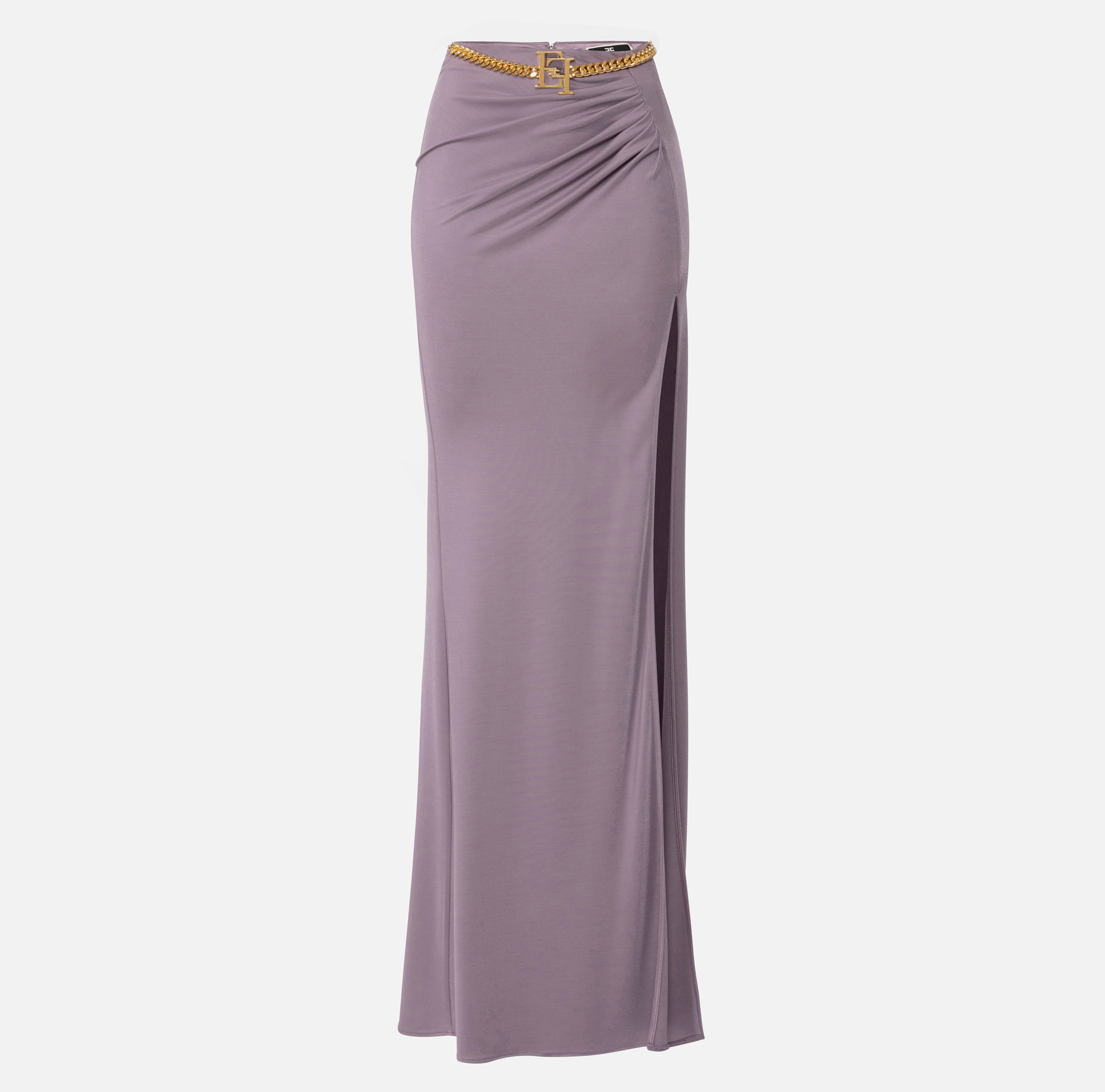 Long skirt made of jersey with logo chain - Elisabetta Franchi