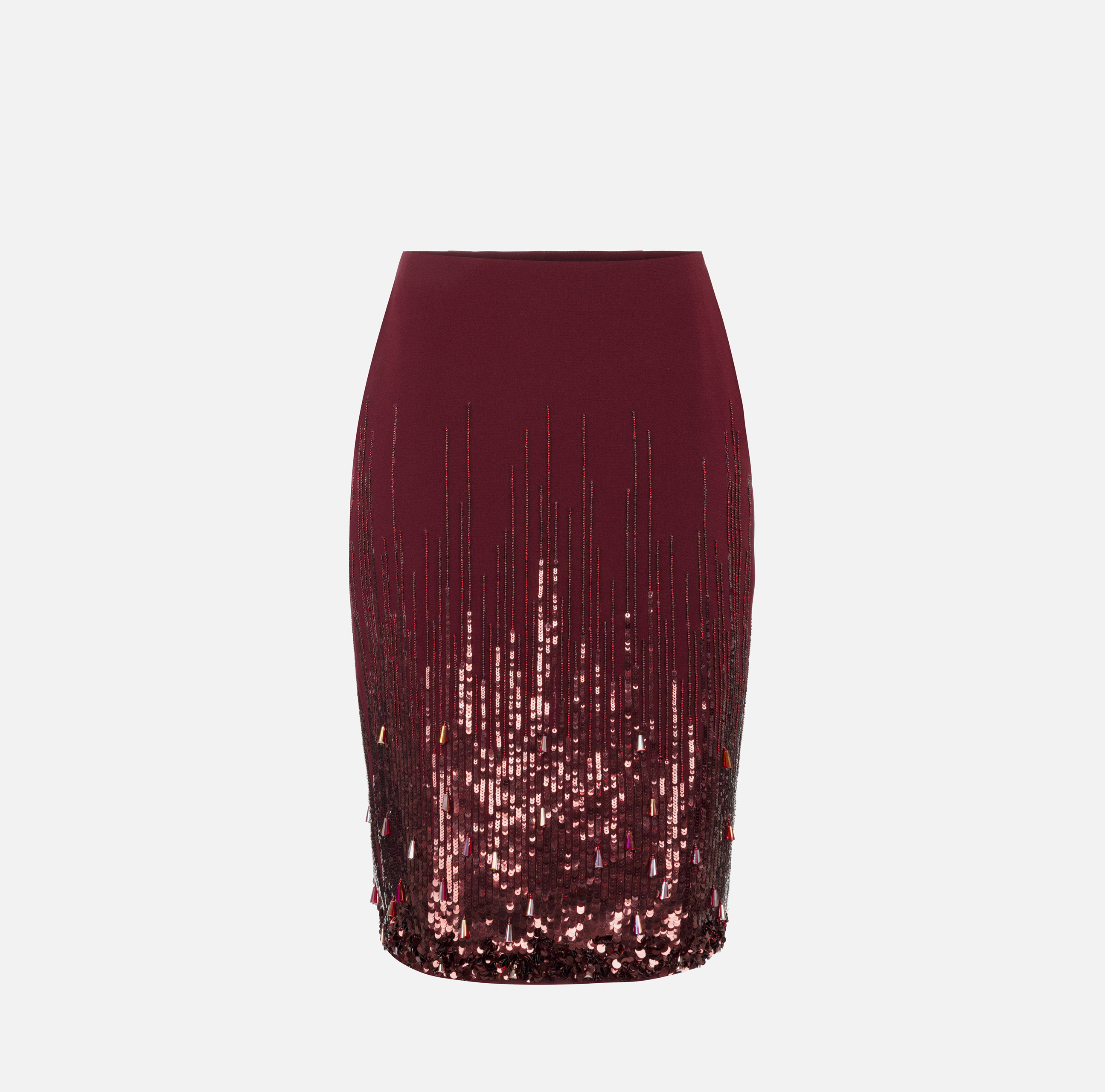 Midi skirt in crêpe fabric embroidered with sequins - Elisabetta Franchi