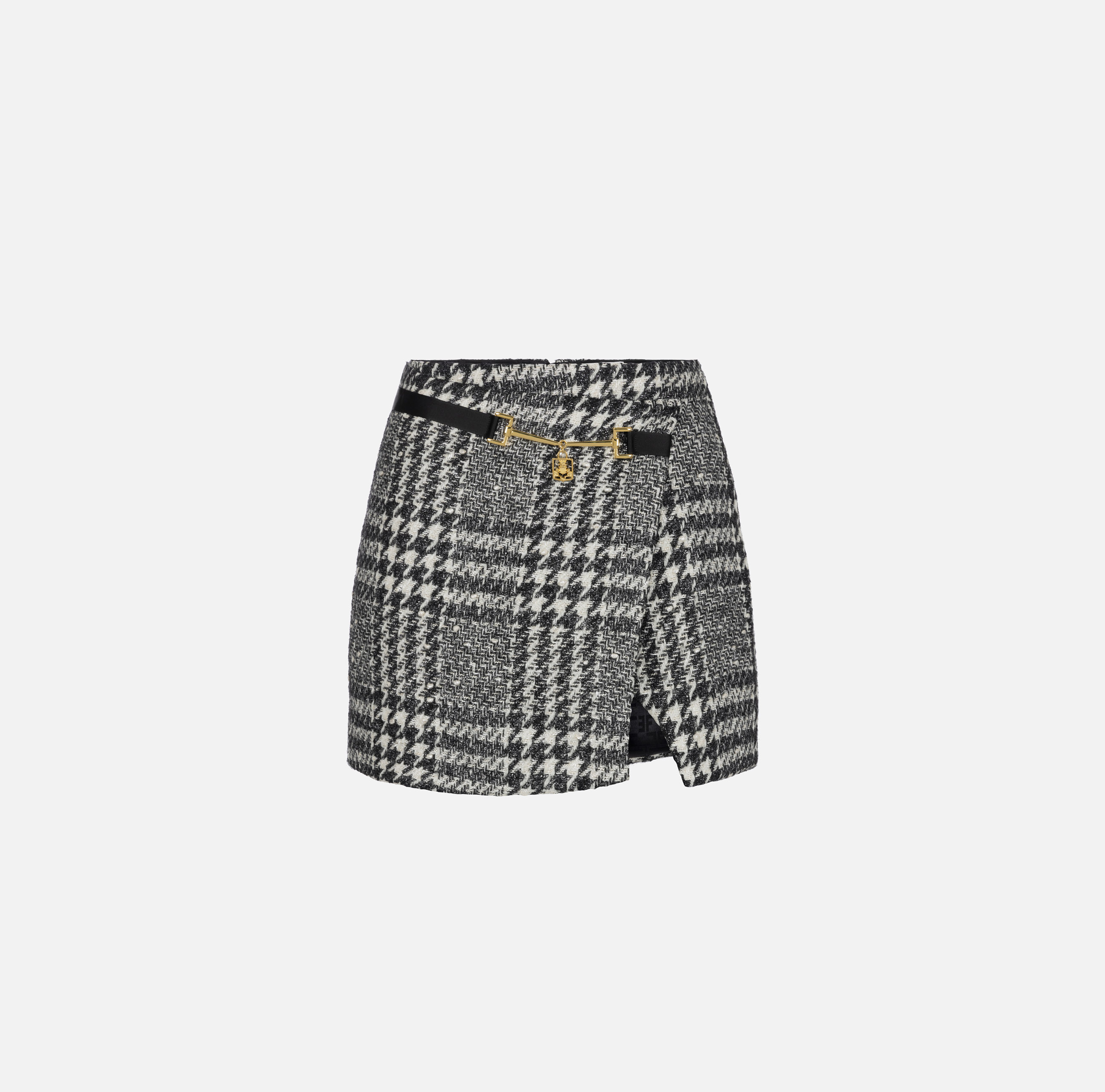 Laminated tweed wraparound miniskirt - Elisabetta Franchi