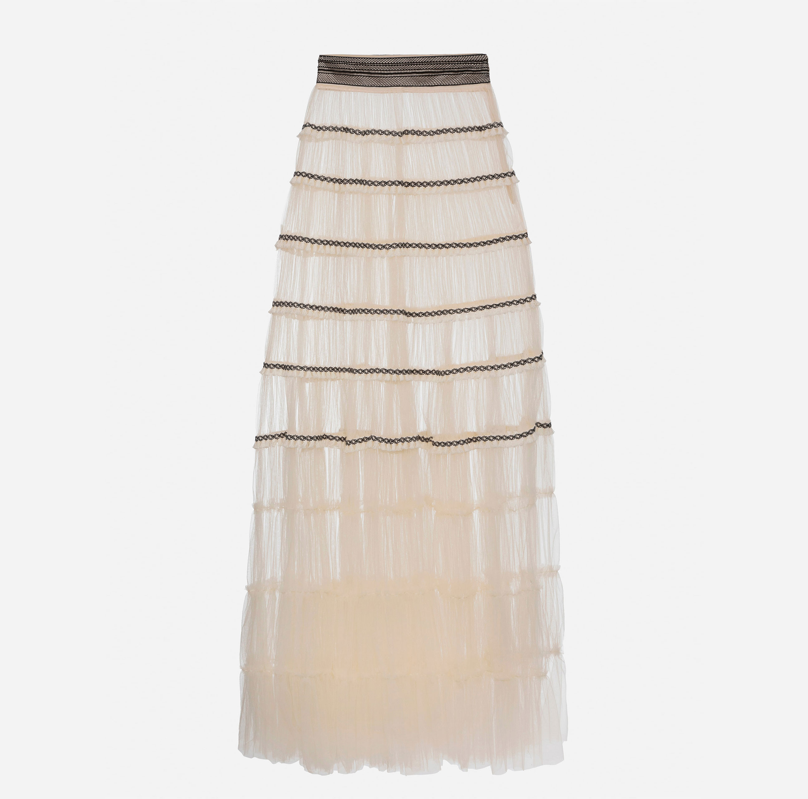 Long flounced skirt with ajour pattern - ABBIGLIAMENTO - Elisabetta Franchi