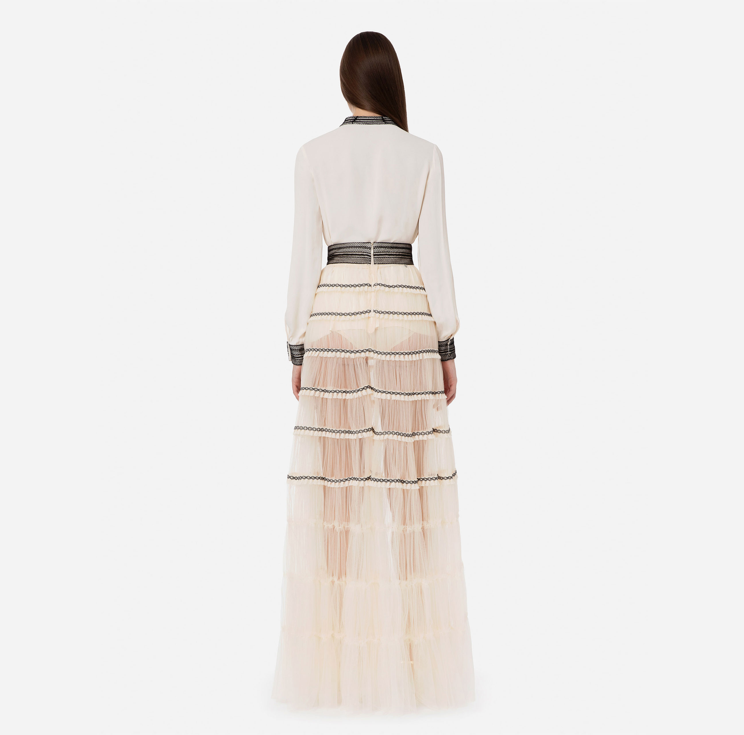 Long flounced skirt with ajour pattern - Elisabetta Franchi