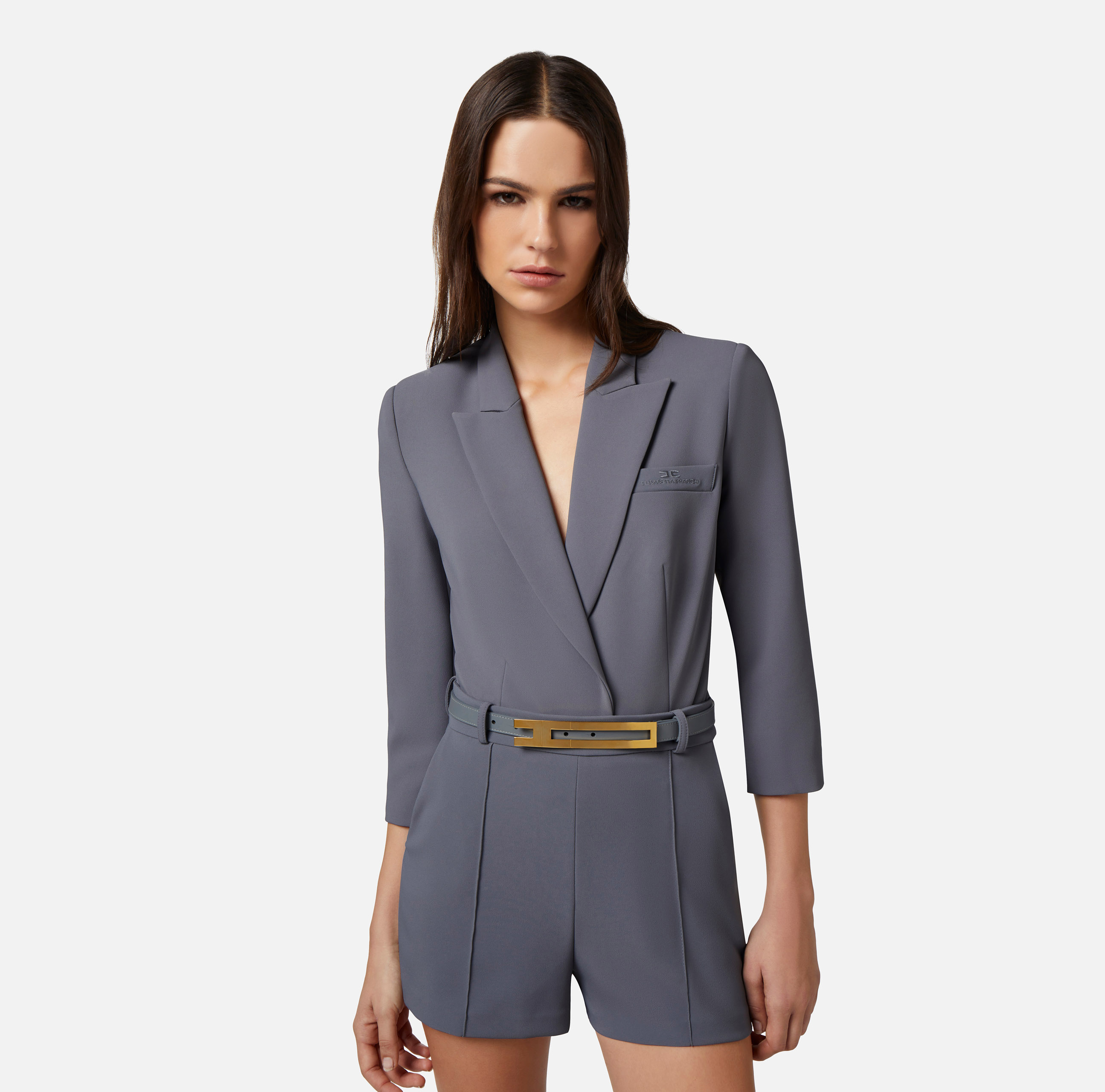 Crêpe bodysuit-style jacket with peak lapels - Elisabetta Franchi
