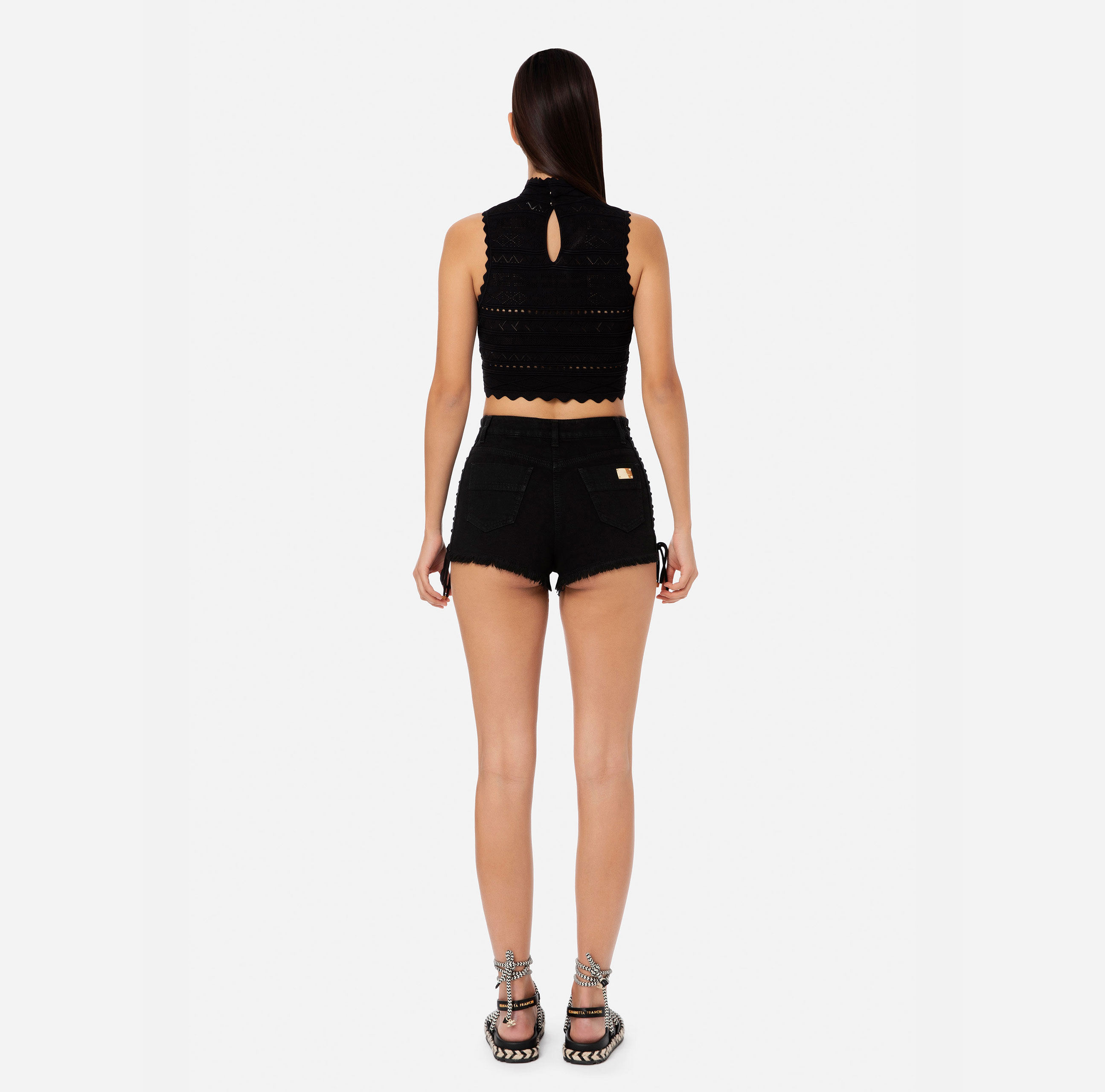 Garment-dyed cotton shorts - Elisabetta Franchi