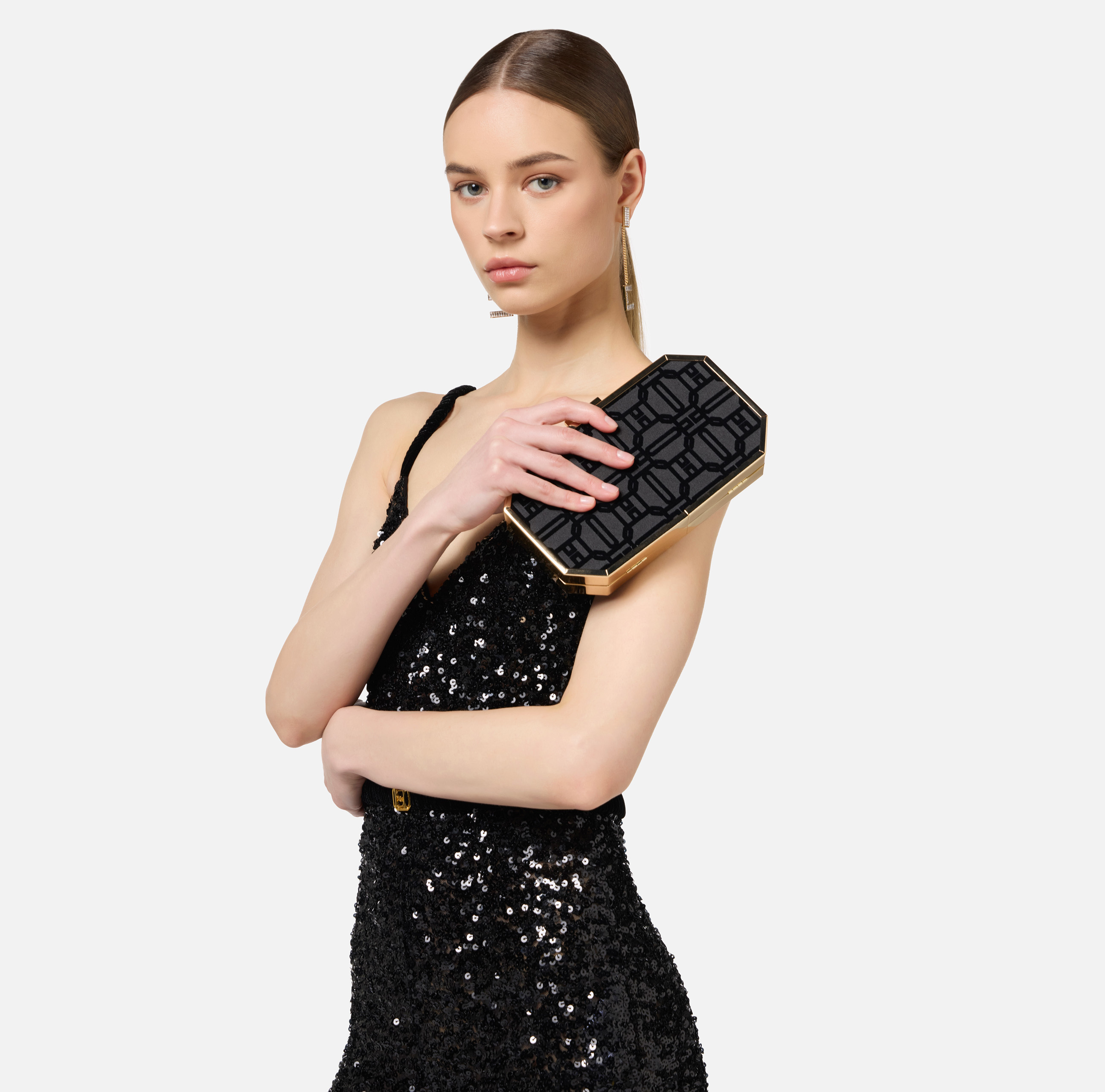 Clutch van flockstof - Elisabetta Franchi