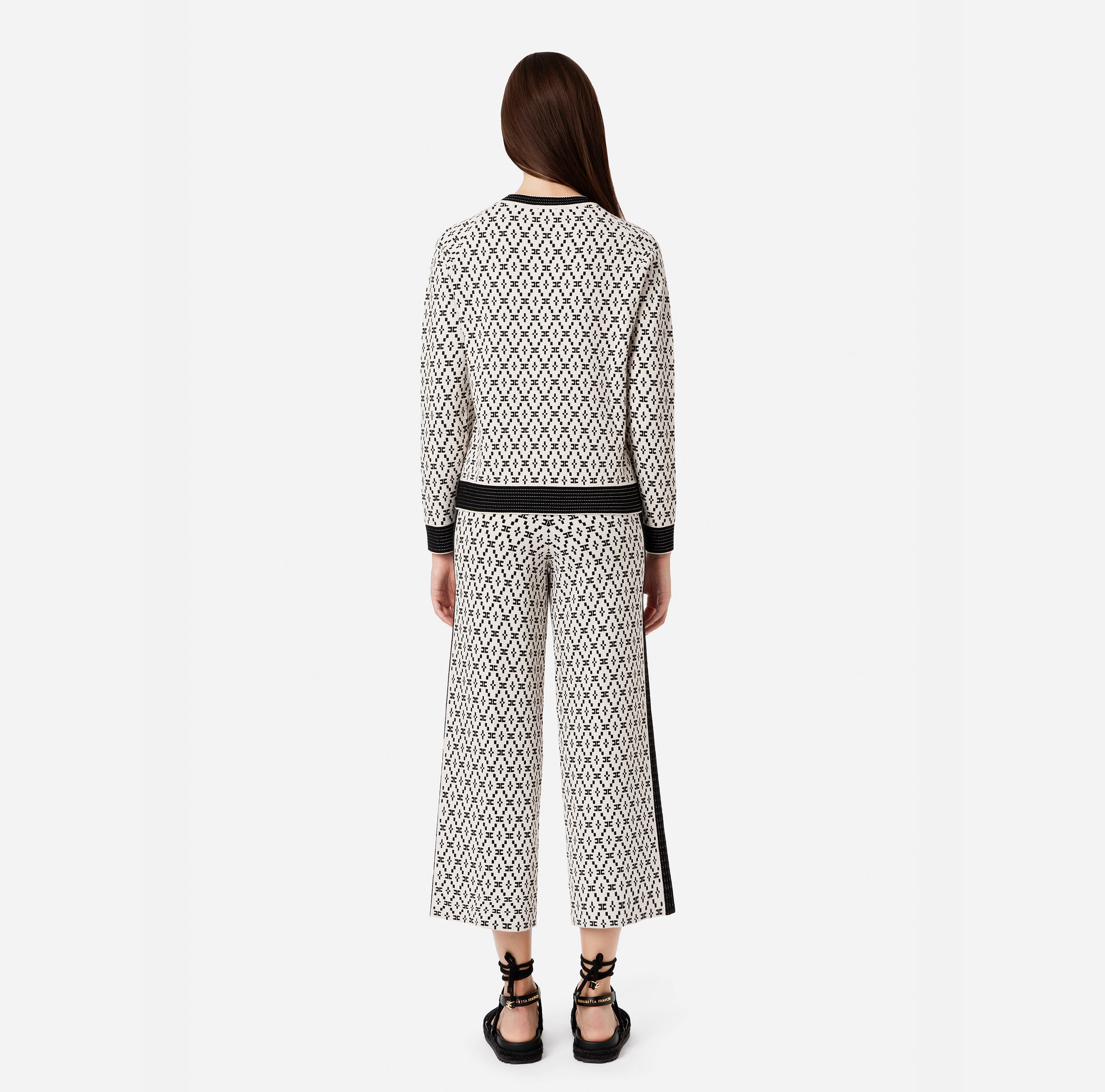 Palazzo trousers with diamond pattern - Elisabetta Franchi
