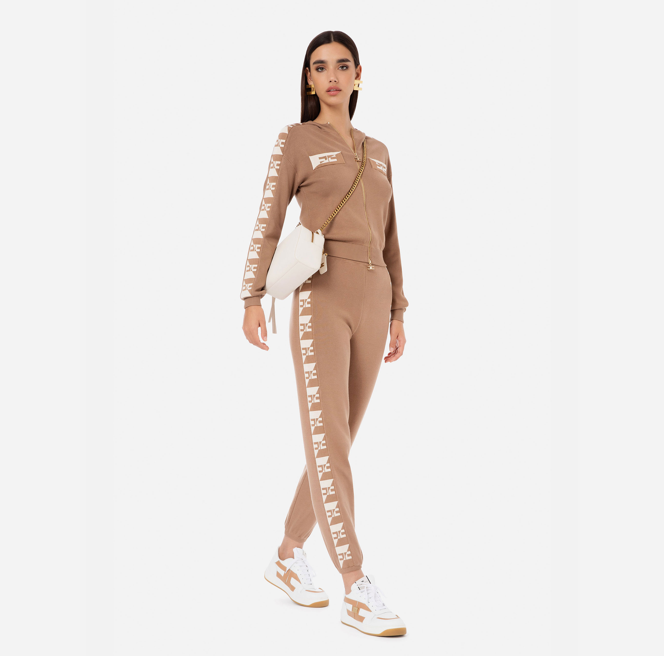 Ankle-length trousers with logoed band - Elisabetta Franchi