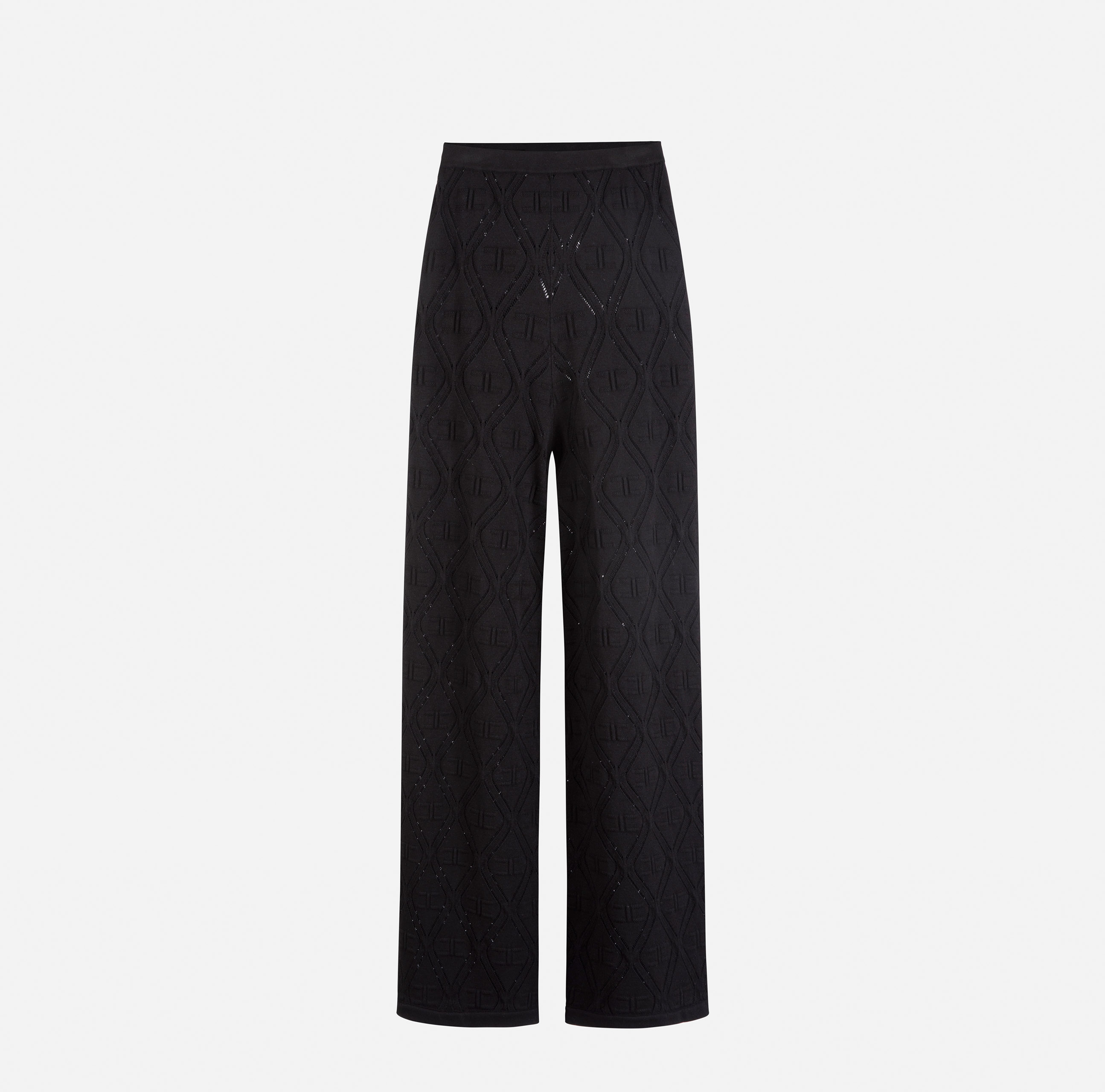 Palazzo trousers in knit fabric with lace stitch - Elisabetta Franchi