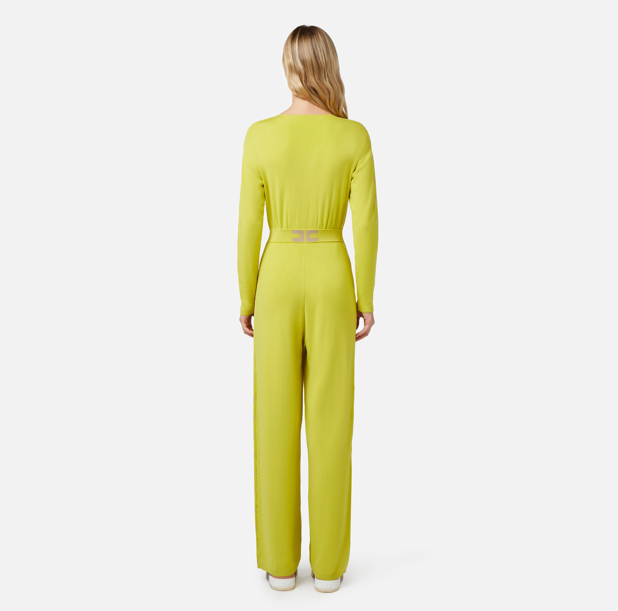 Jumpsuit in cotton fabric with logoed bands - Elisabetta Franchi