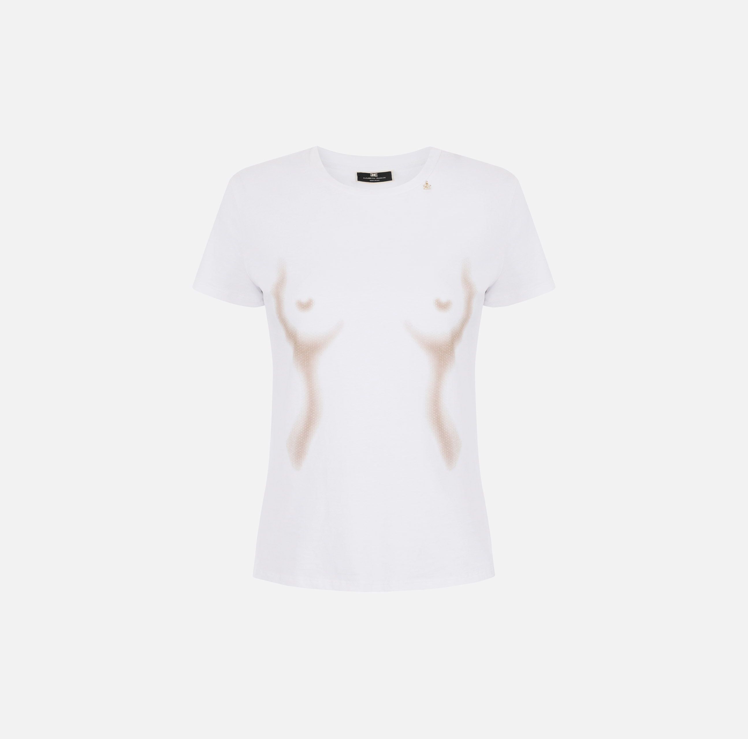 T-shirt z dżerseju z nadrukiem z kształtem ciała - ABBIGLIAMENTO - Elisabetta Franchi