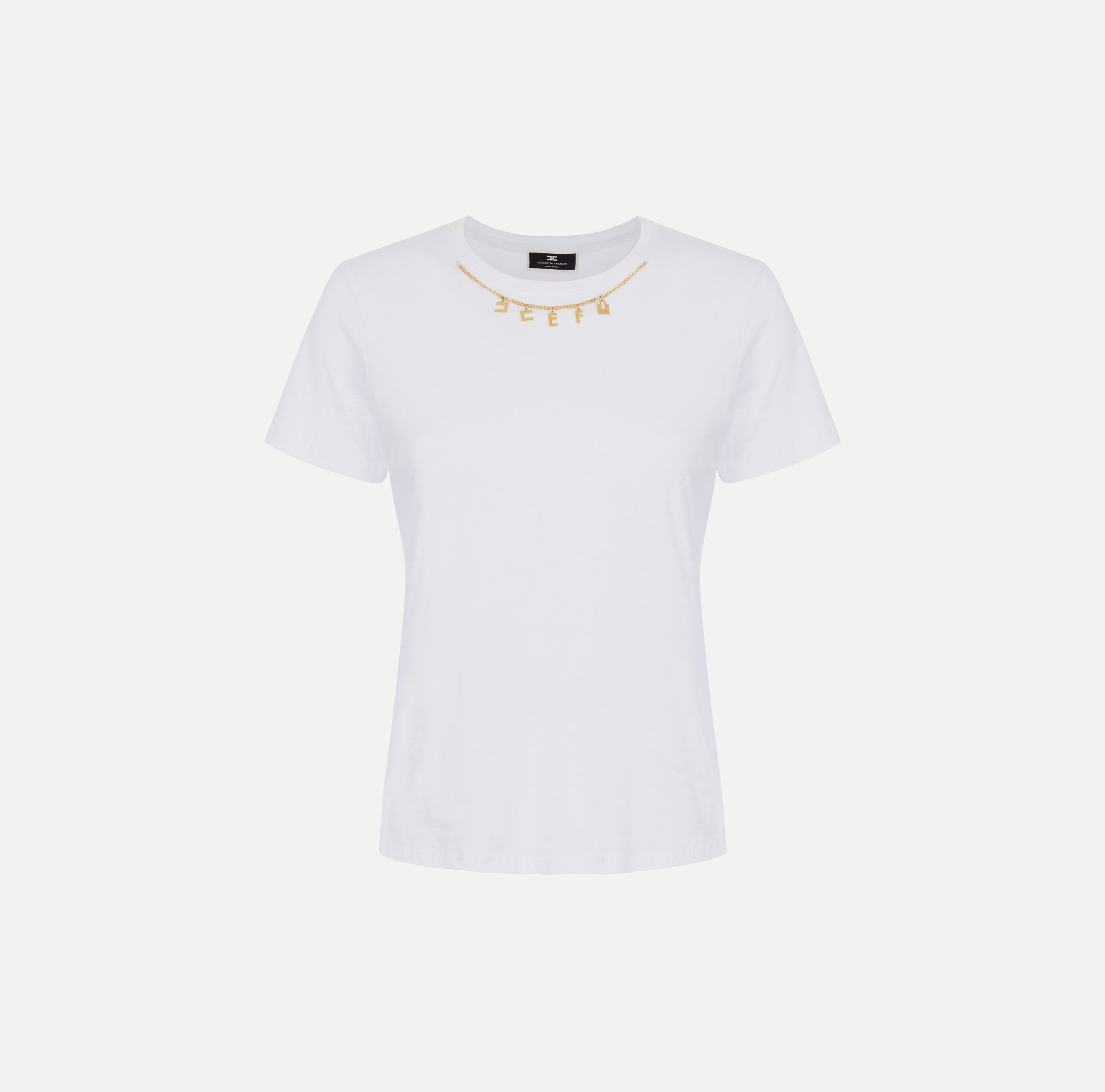 T-shirt z dżerseju z dodatkami w postaci zawieszek typu charms - ABBIGLIAMENTO - Elisabetta Franchi