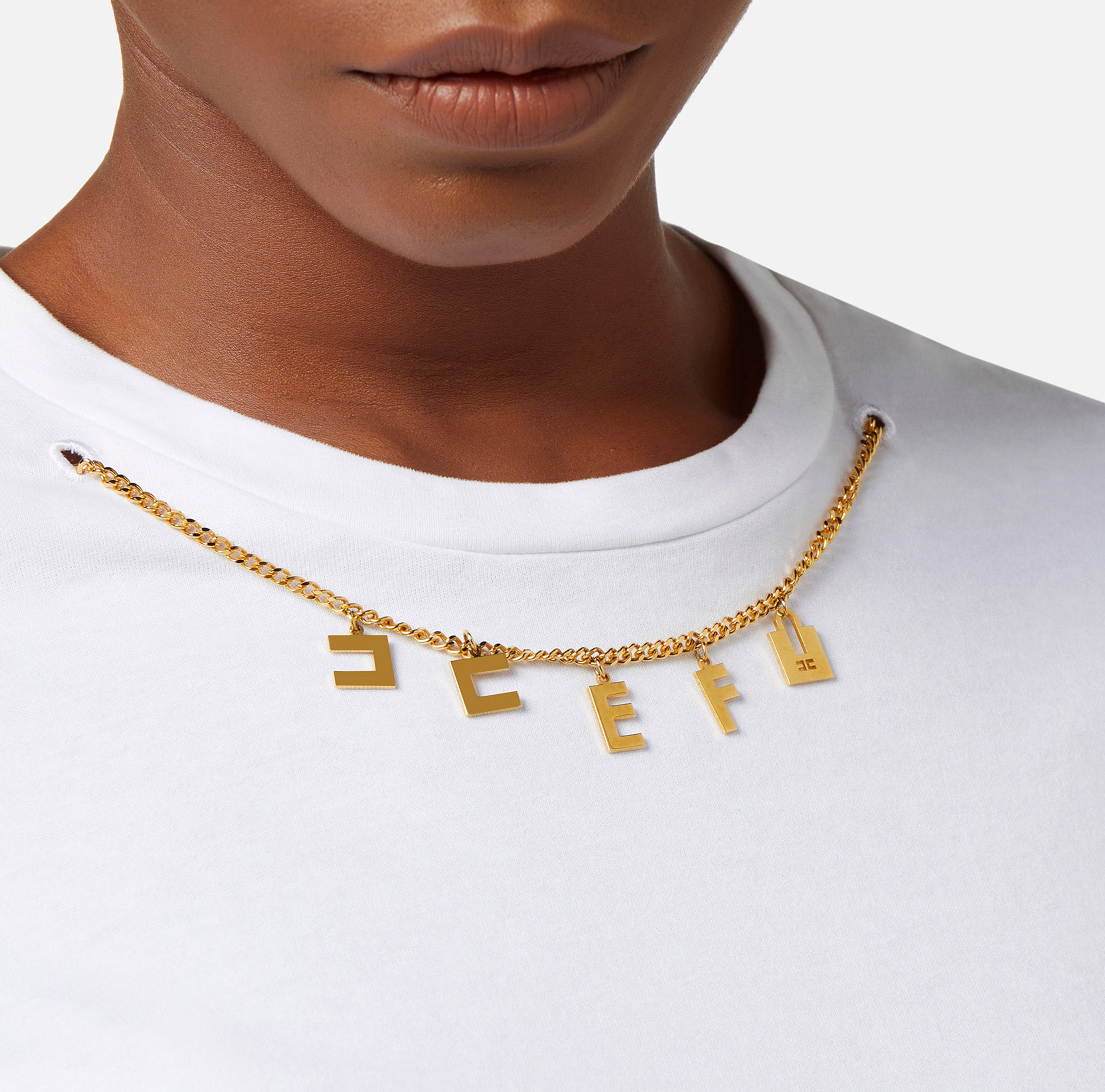 Jersey t-shirt with charm accessory - Elisabetta Franchi