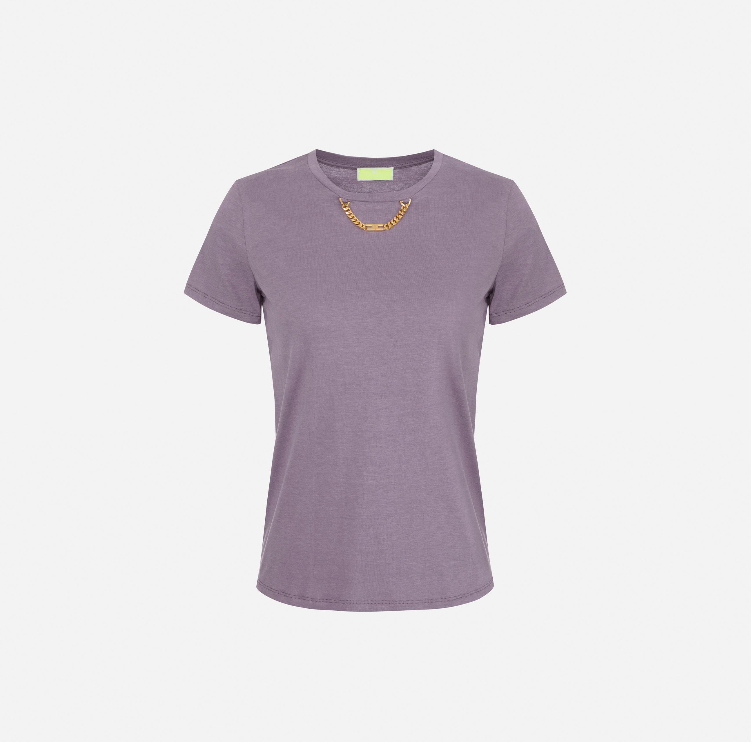 T-shirt in cotone con catena - Elisabetta Franchi