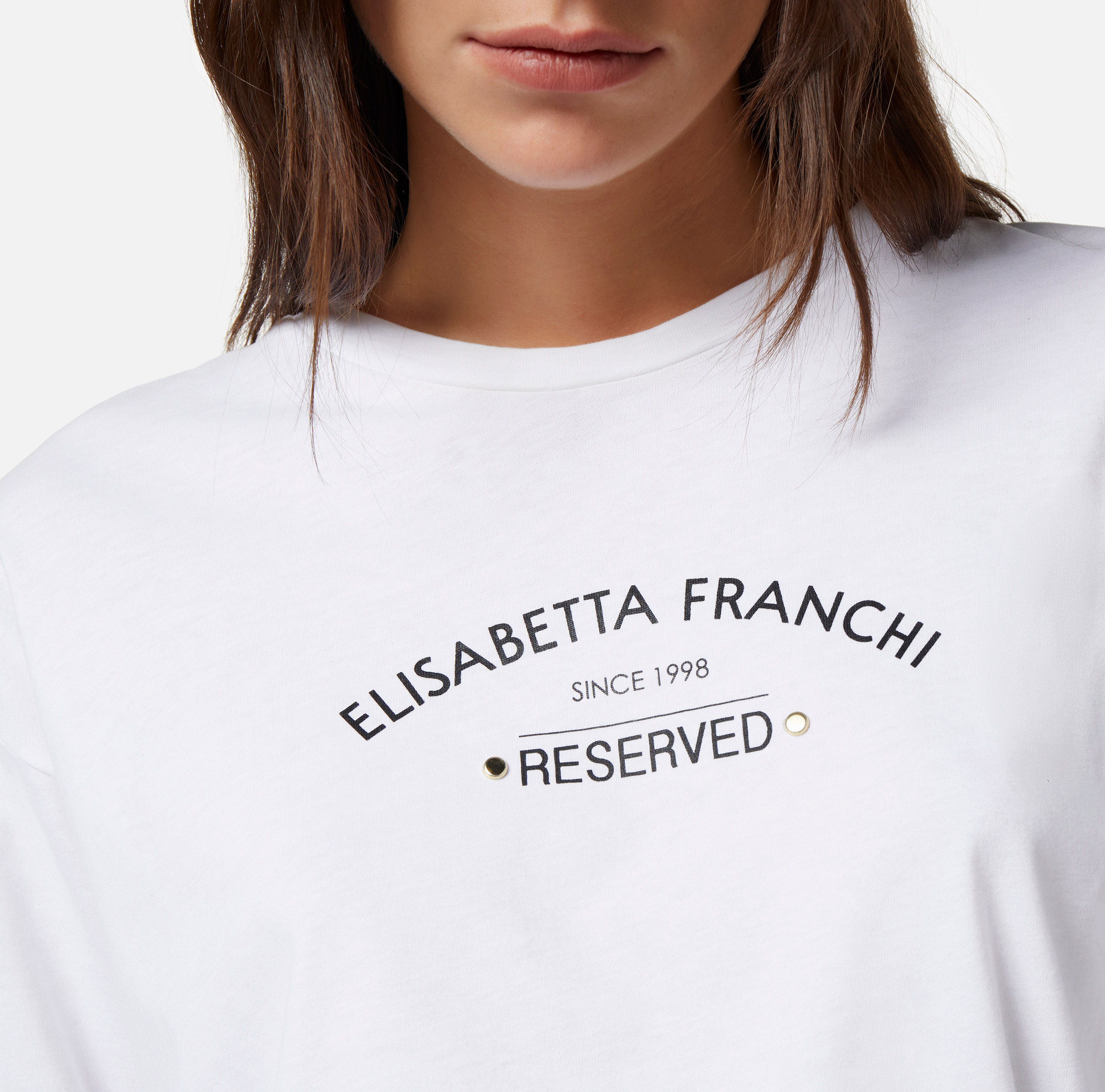 T-shirt en jersey avec imprimé logo - Elisabetta Franchi