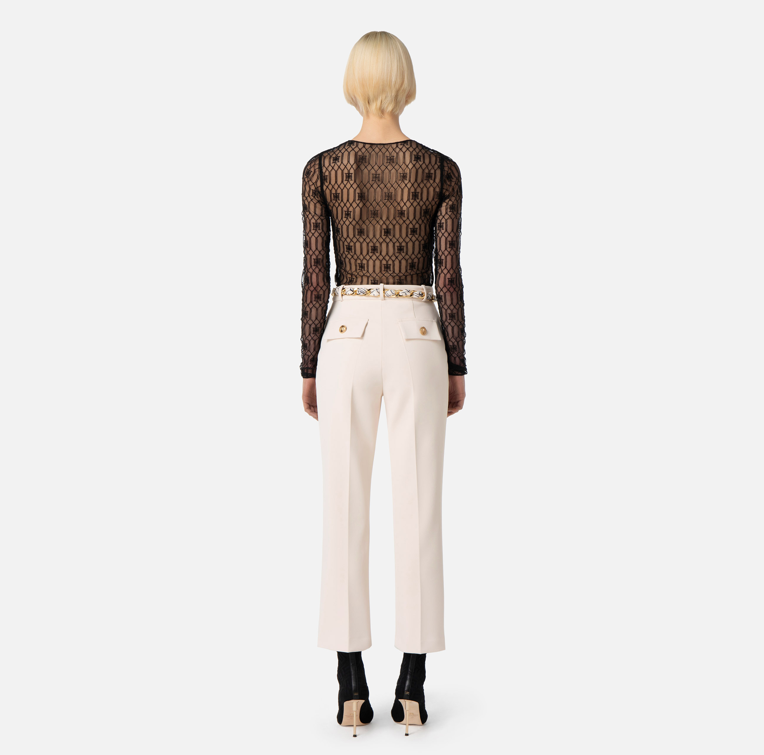 Top in embroidered tulle fabric - Elisabetta Franchi