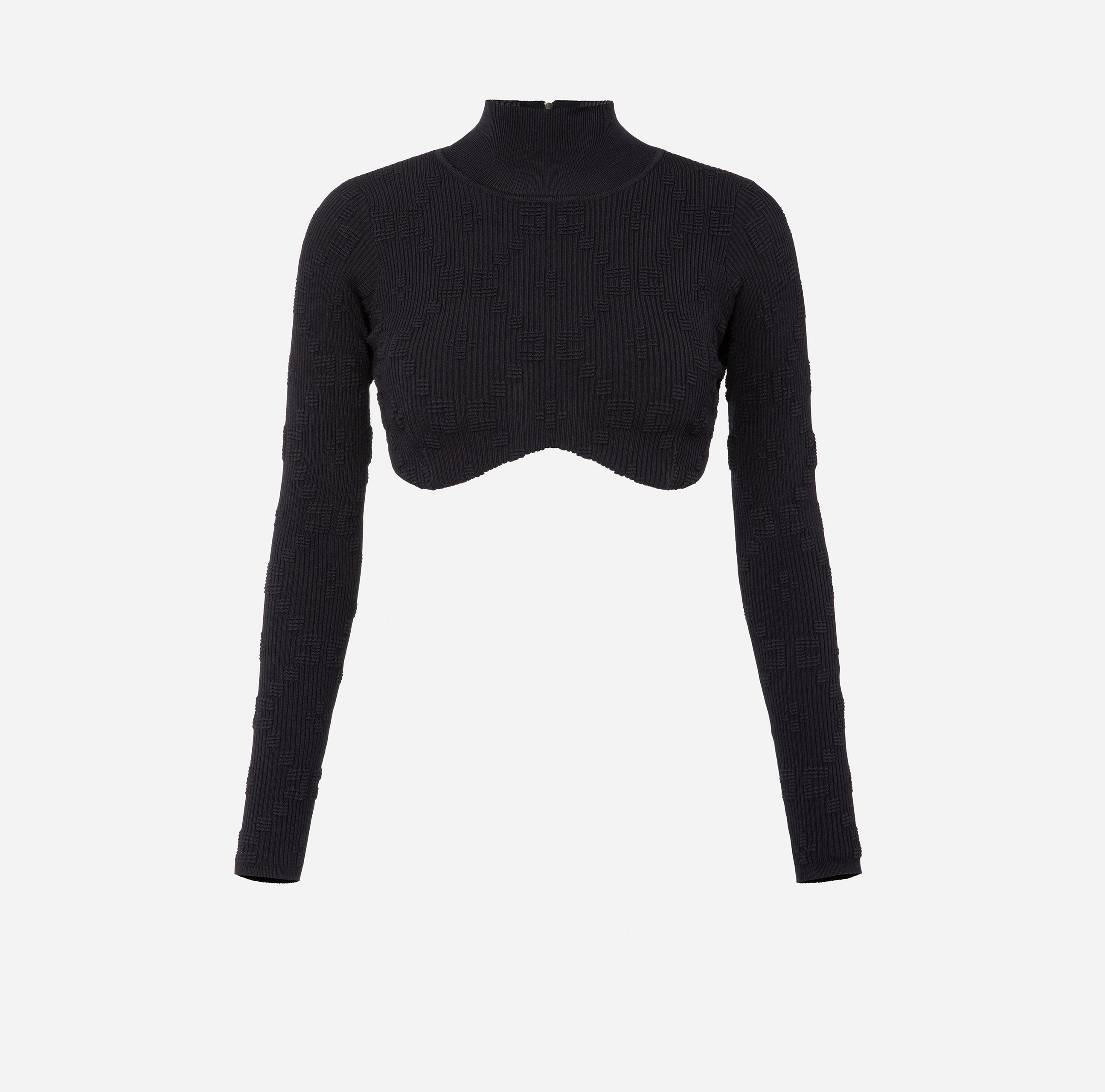 Cropped top in embossed jacquard - Elisabetta Franchi
