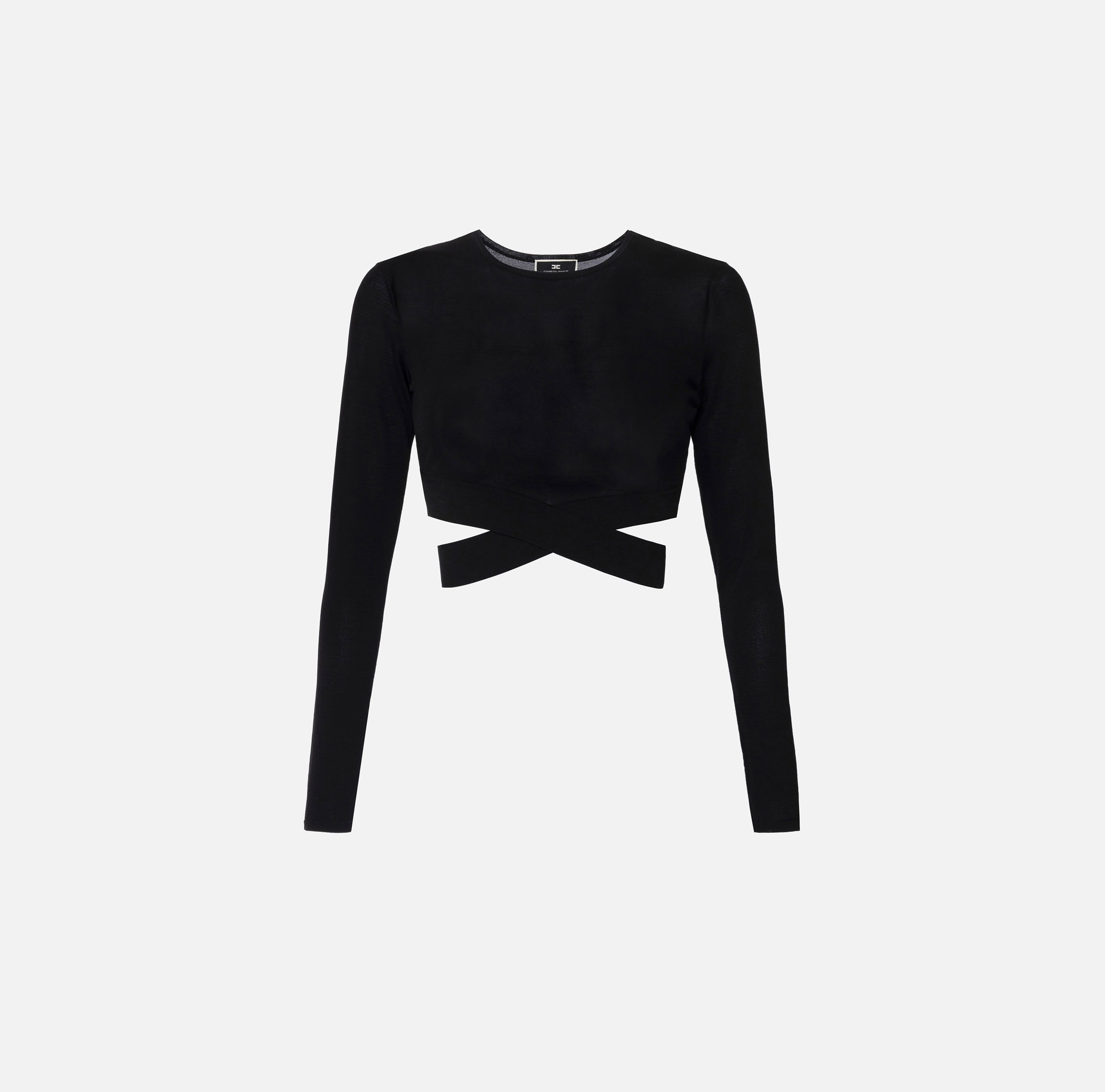 Cropped top in rayon with cut-out - ABBIGLIAMENTO - Elisabetta Franchi