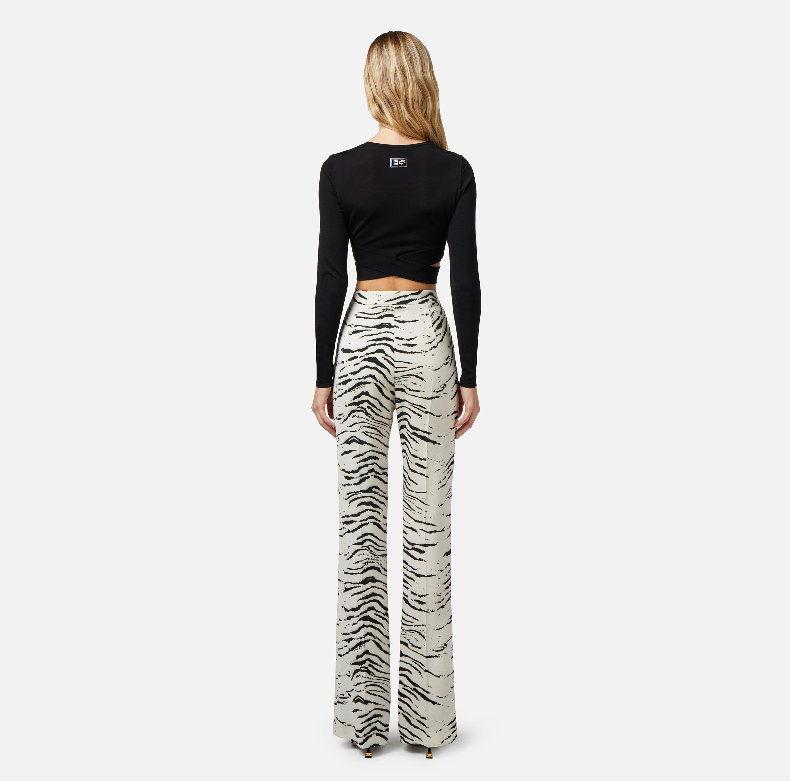 Cropped top in rayon with cut-out - Elisabetta Franchi