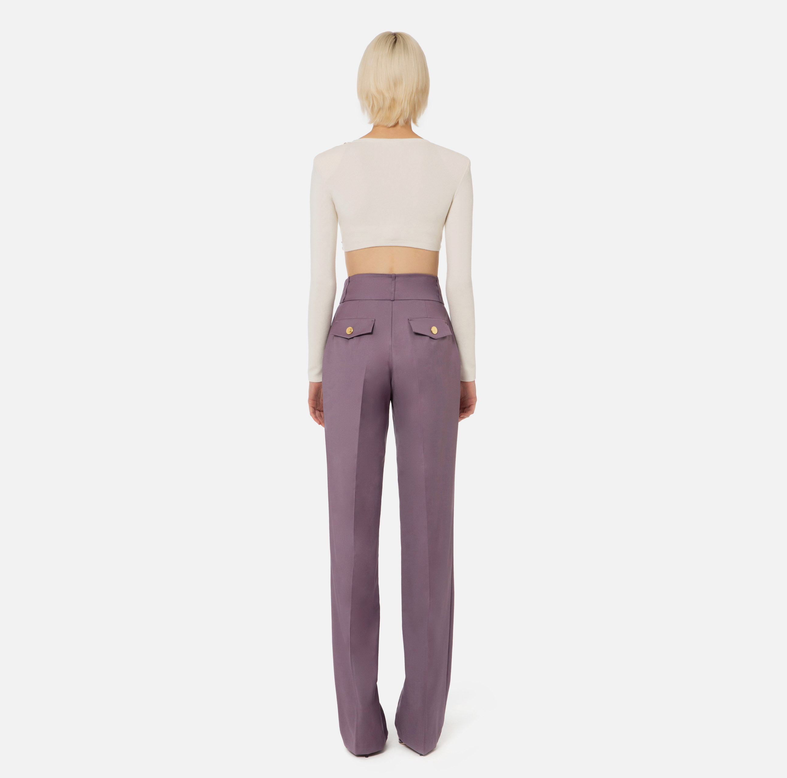 Top crop en tricot avec strass - Elisabetta Franchi