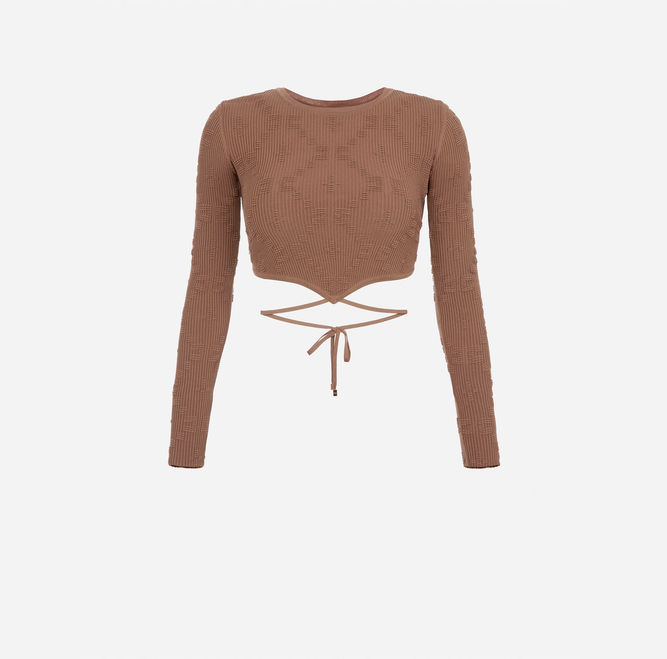 Cropped top in embossed diamond ribs - Elisabetta Franchi