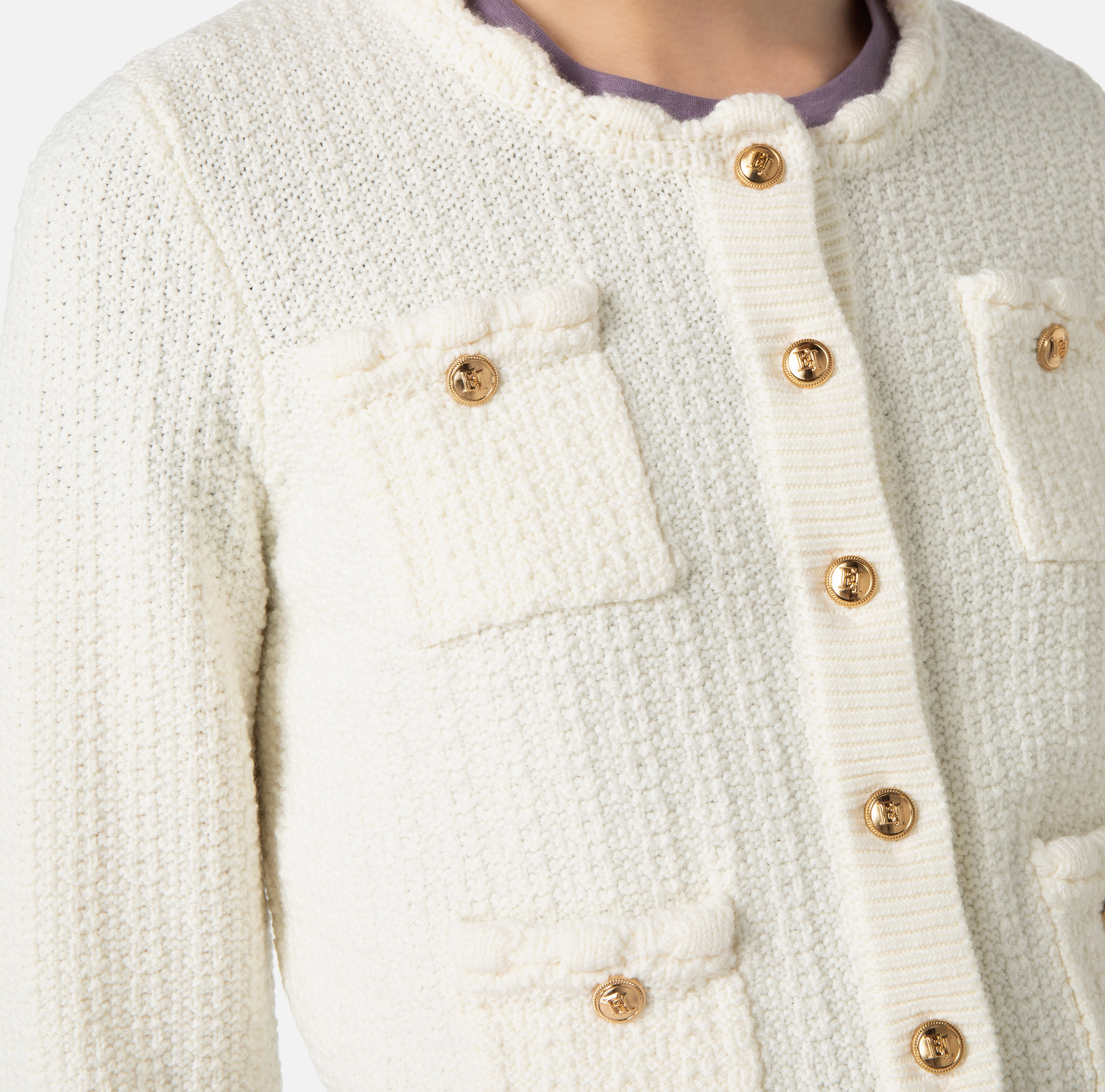Multi-pocket cardigan in knit fabric - Elisabetta Franchi