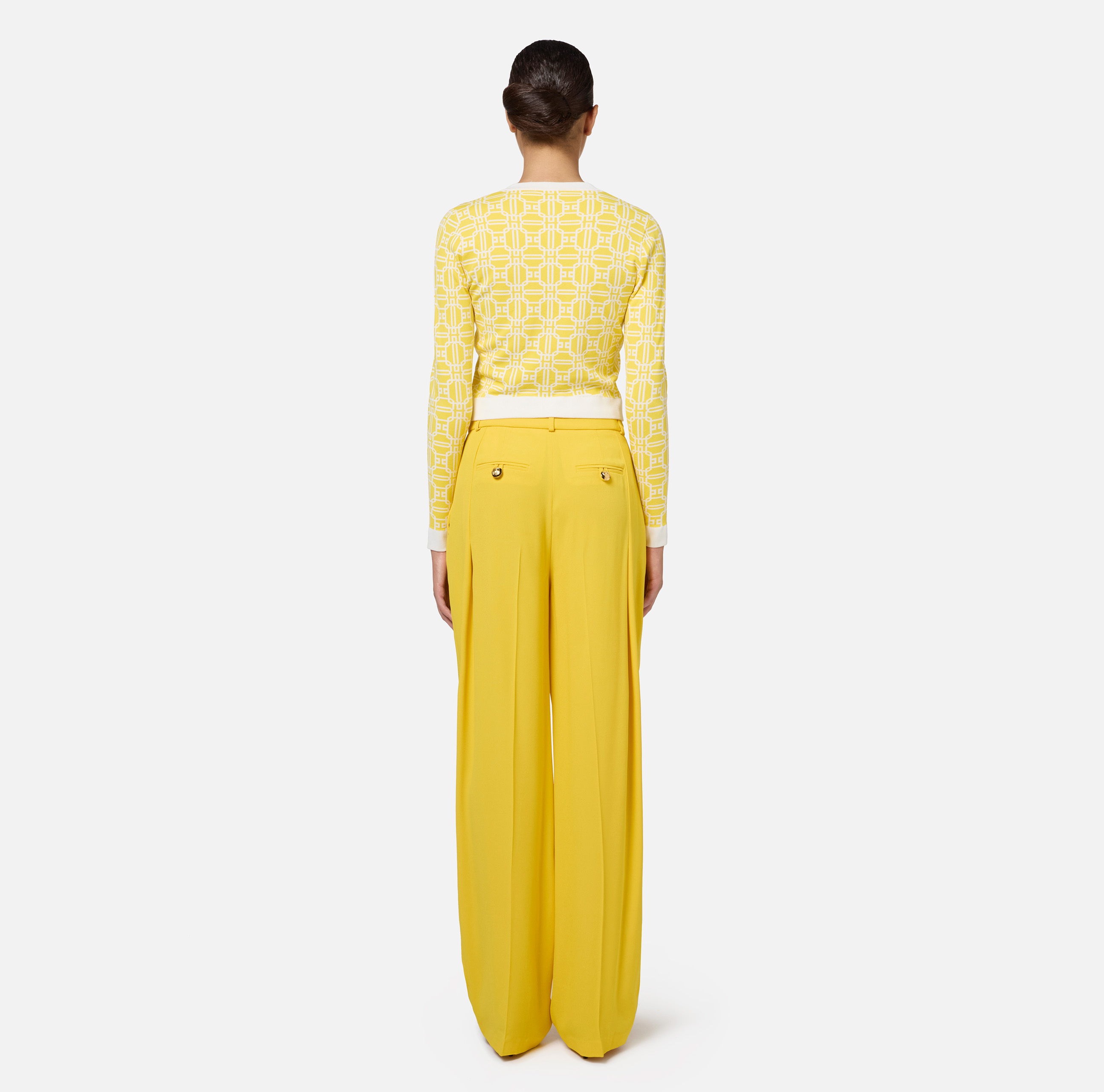 Короткий кардиган с жаккардовым логотипом | Elisabetta Franchi