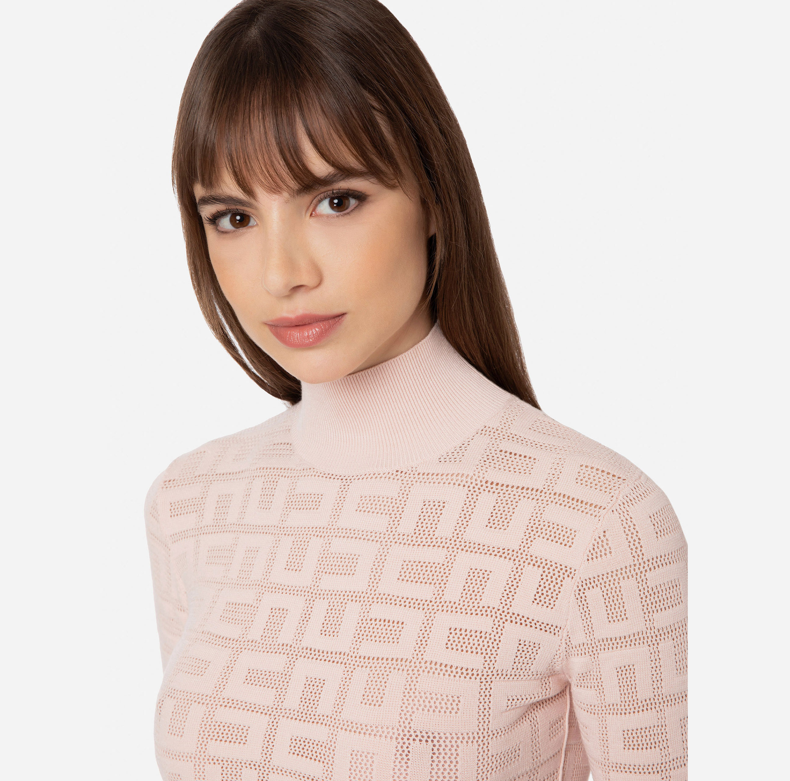 Short top with net stitch logo - Elisabetta Franchi
