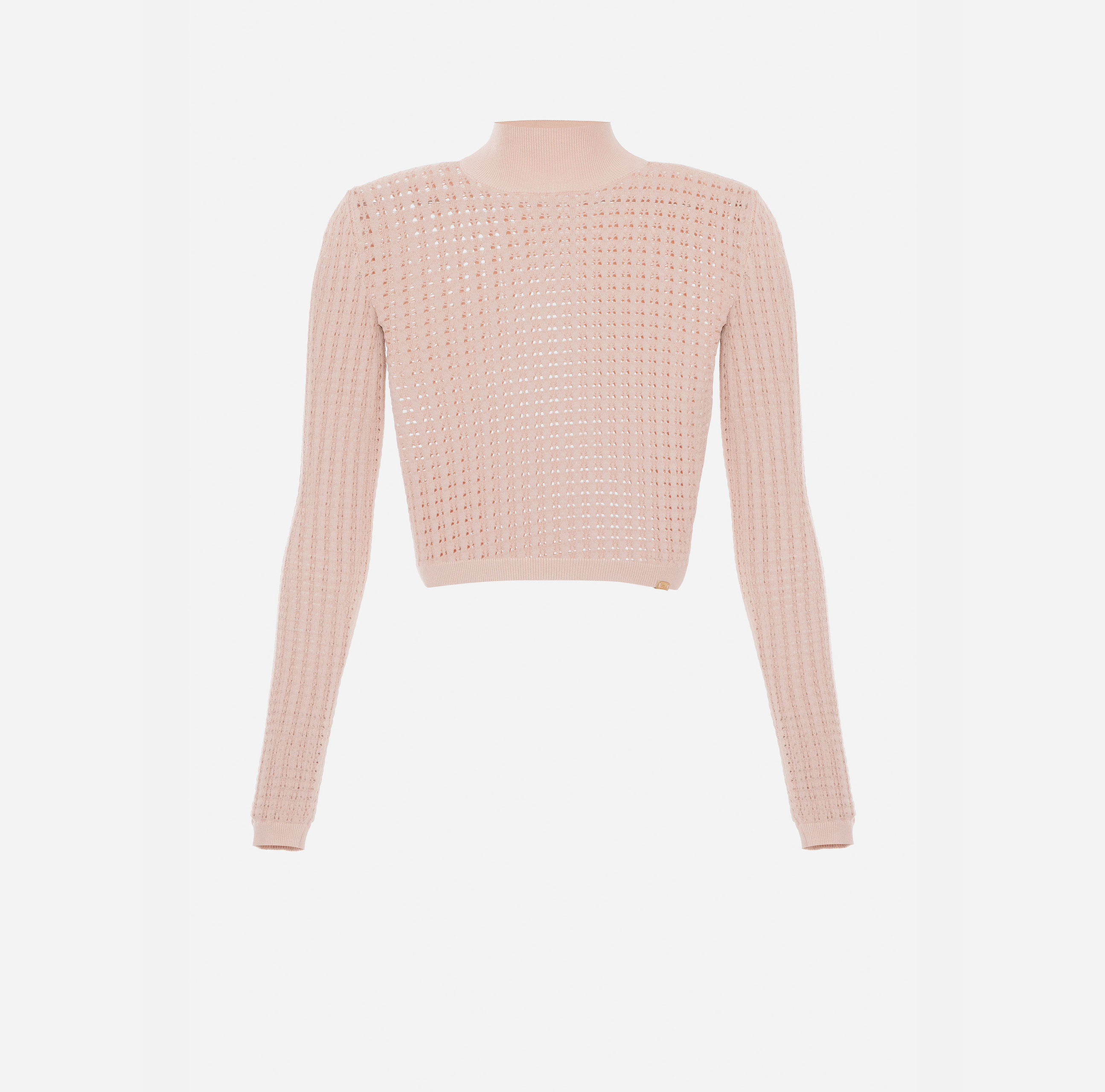 Short top with high collar and long sleeves - Elisabetta Franchi
