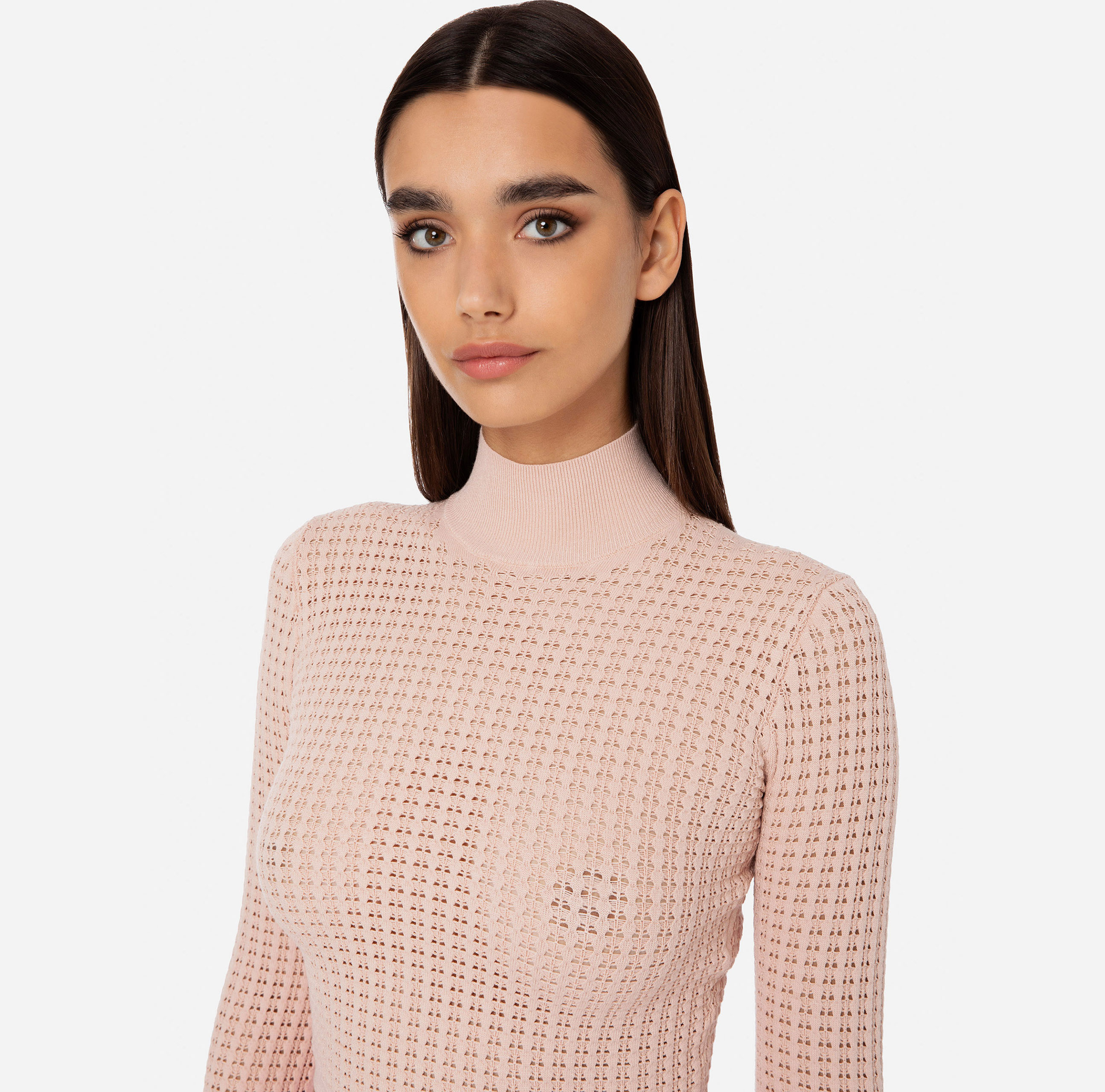 Short top with high collar and long sleeves - Elisabetta Franchi