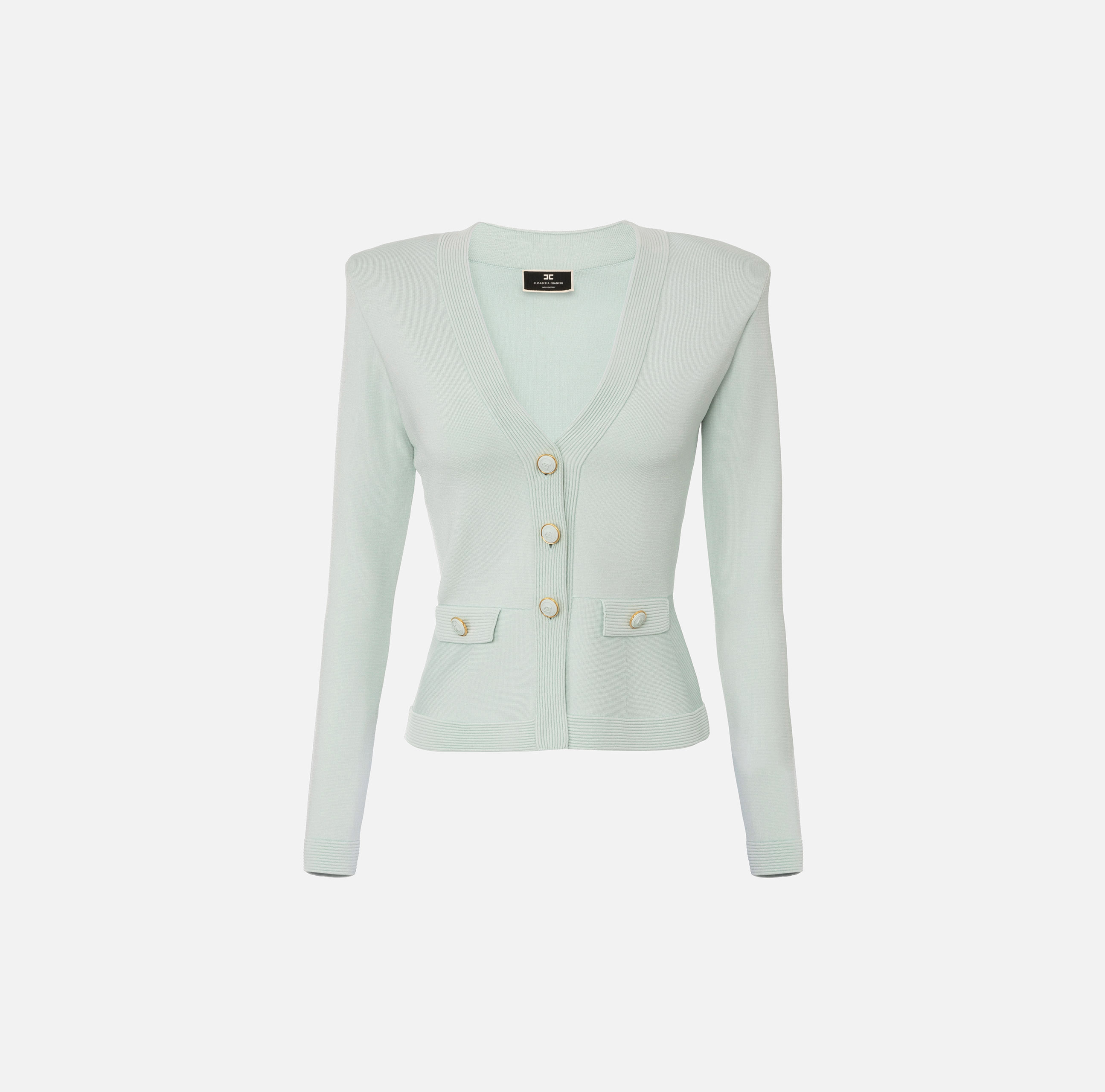 Shiny viscose cardigan with cufflink buttons - Elisabetta Franchi