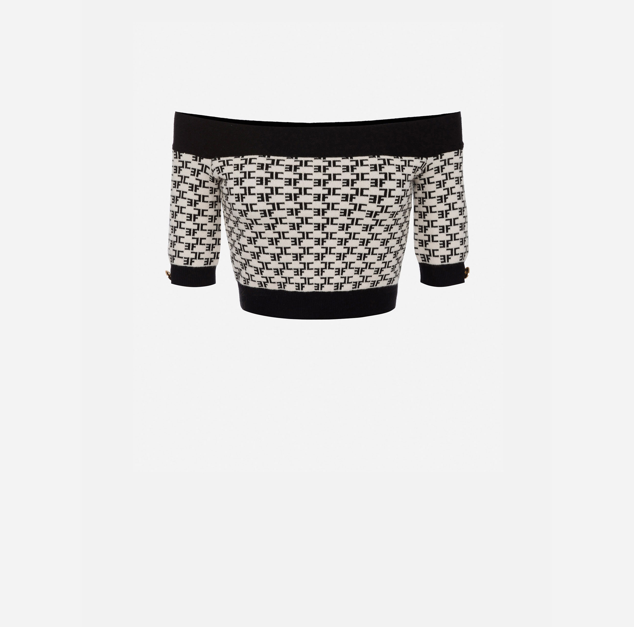 Knitted Crop Top With Monogram Lettering - ABBIGLIAMENTO - Elisabetta Franchi