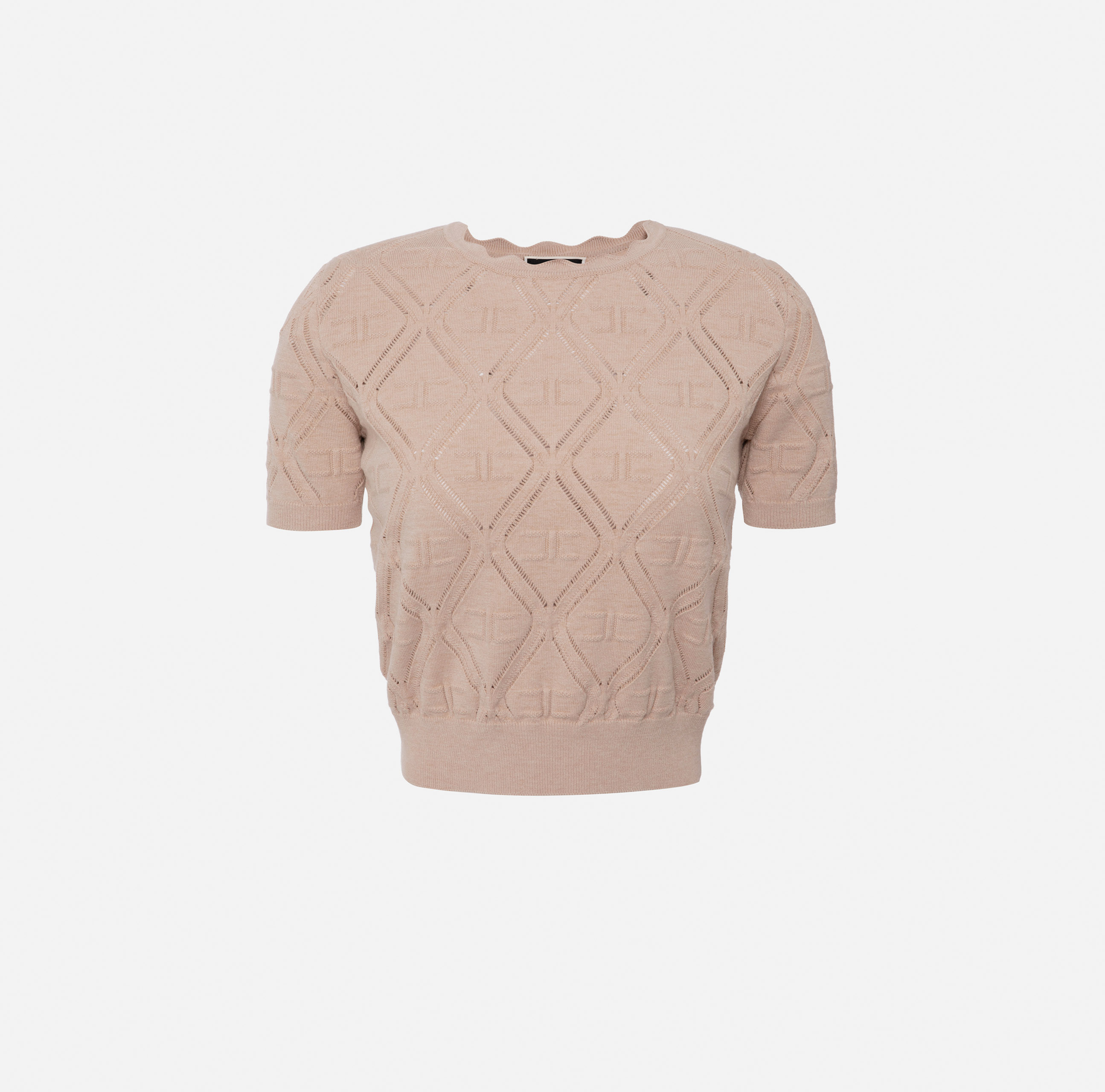 Knit T-shirt in lace stitch - Elisabetta Franchi