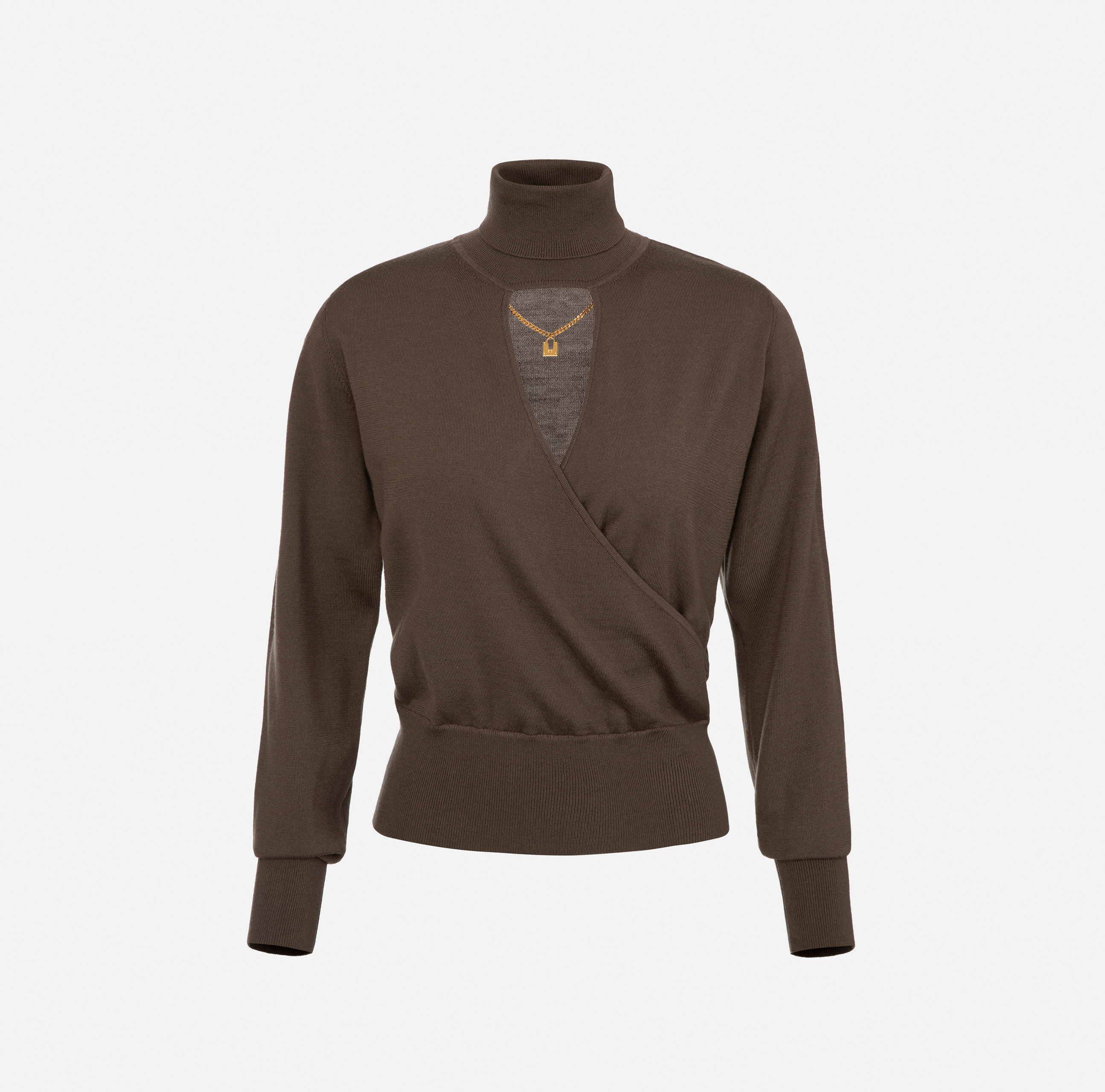 Wool roll neck top with cut-out - Elisabetta Franchi