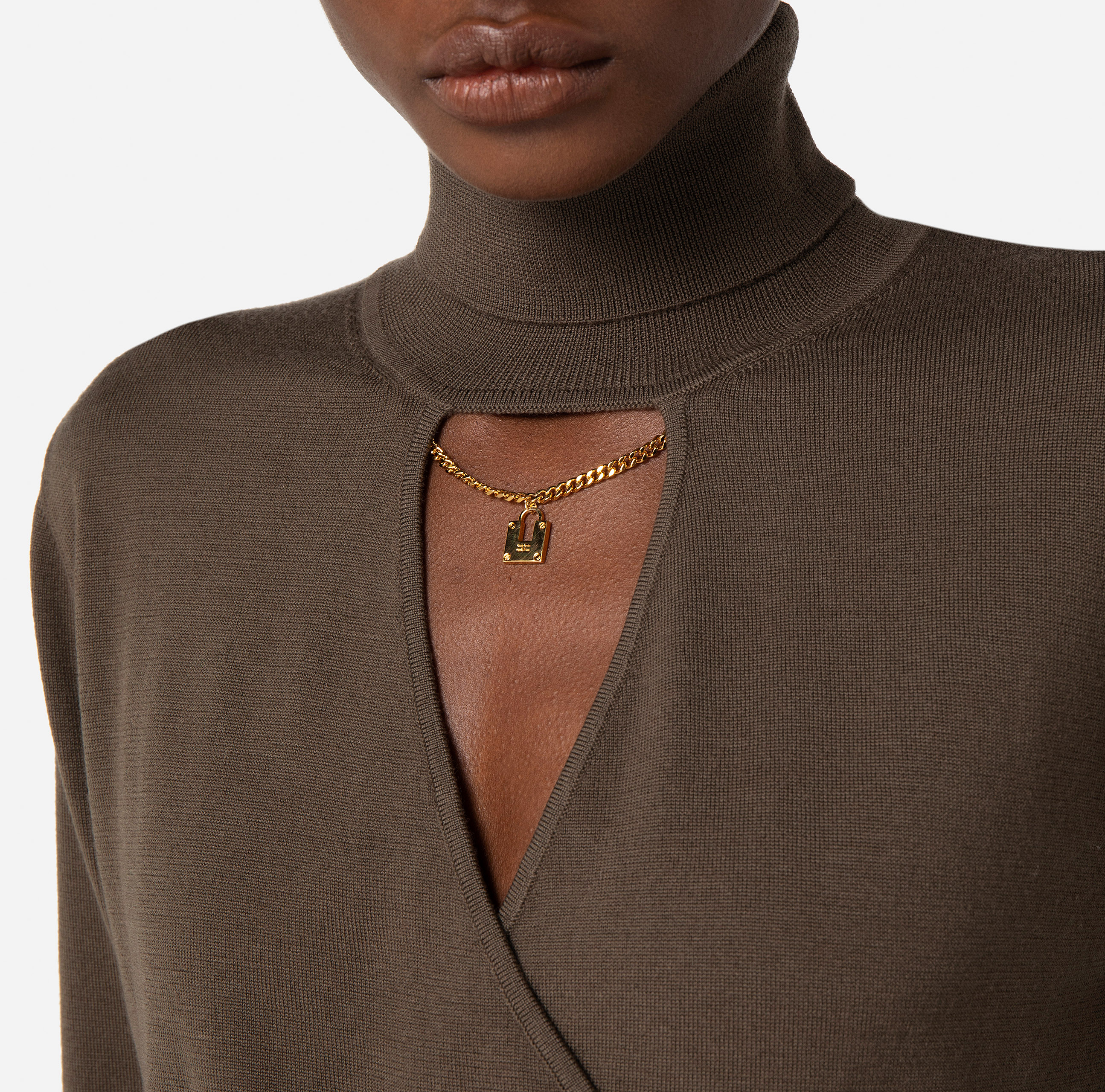 Wool roll neck top with cut-out - Elisabetta Franchi