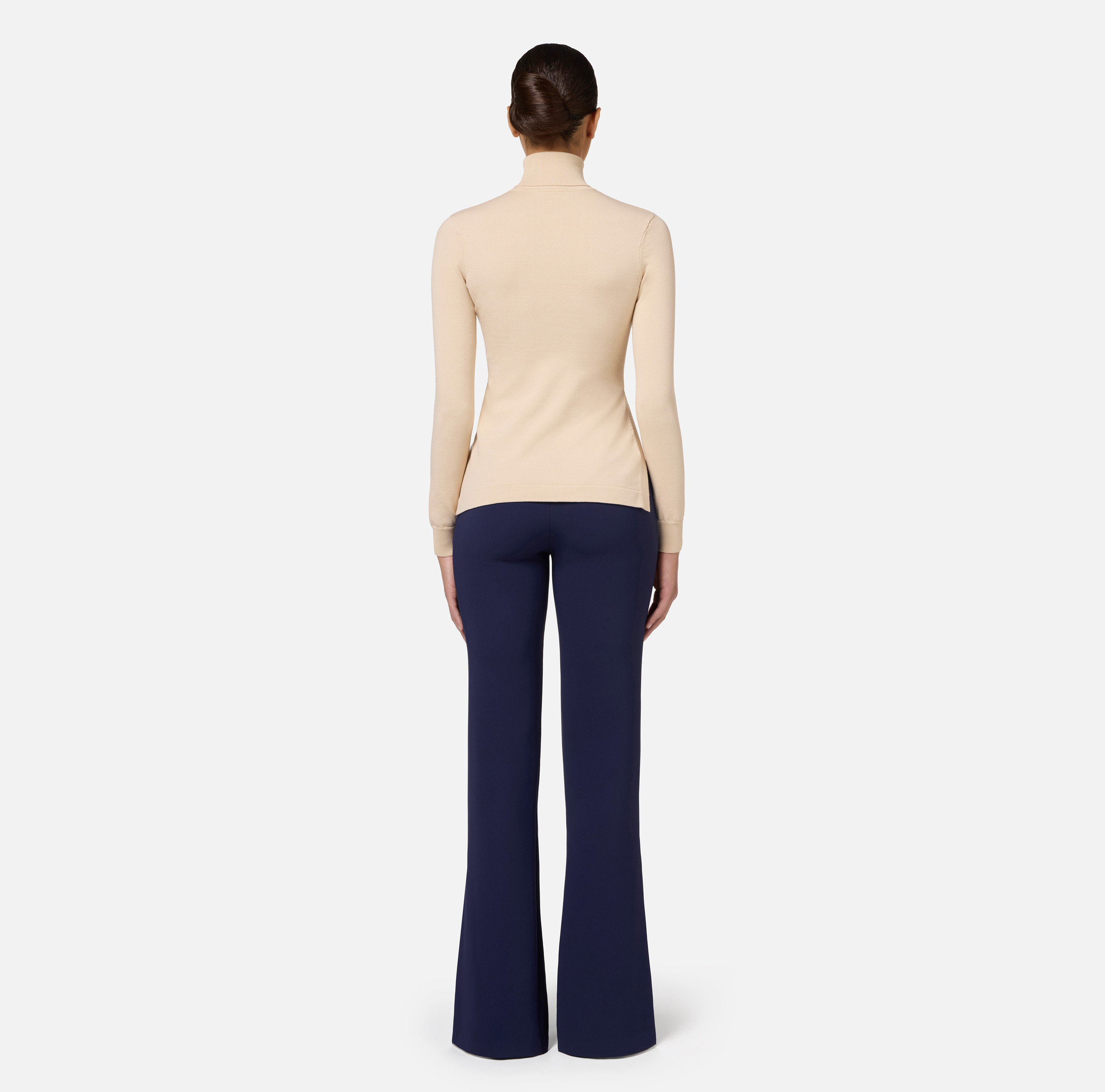 Turtleneck in viscose fabric with buttons on the side - Elisabetta Franchi