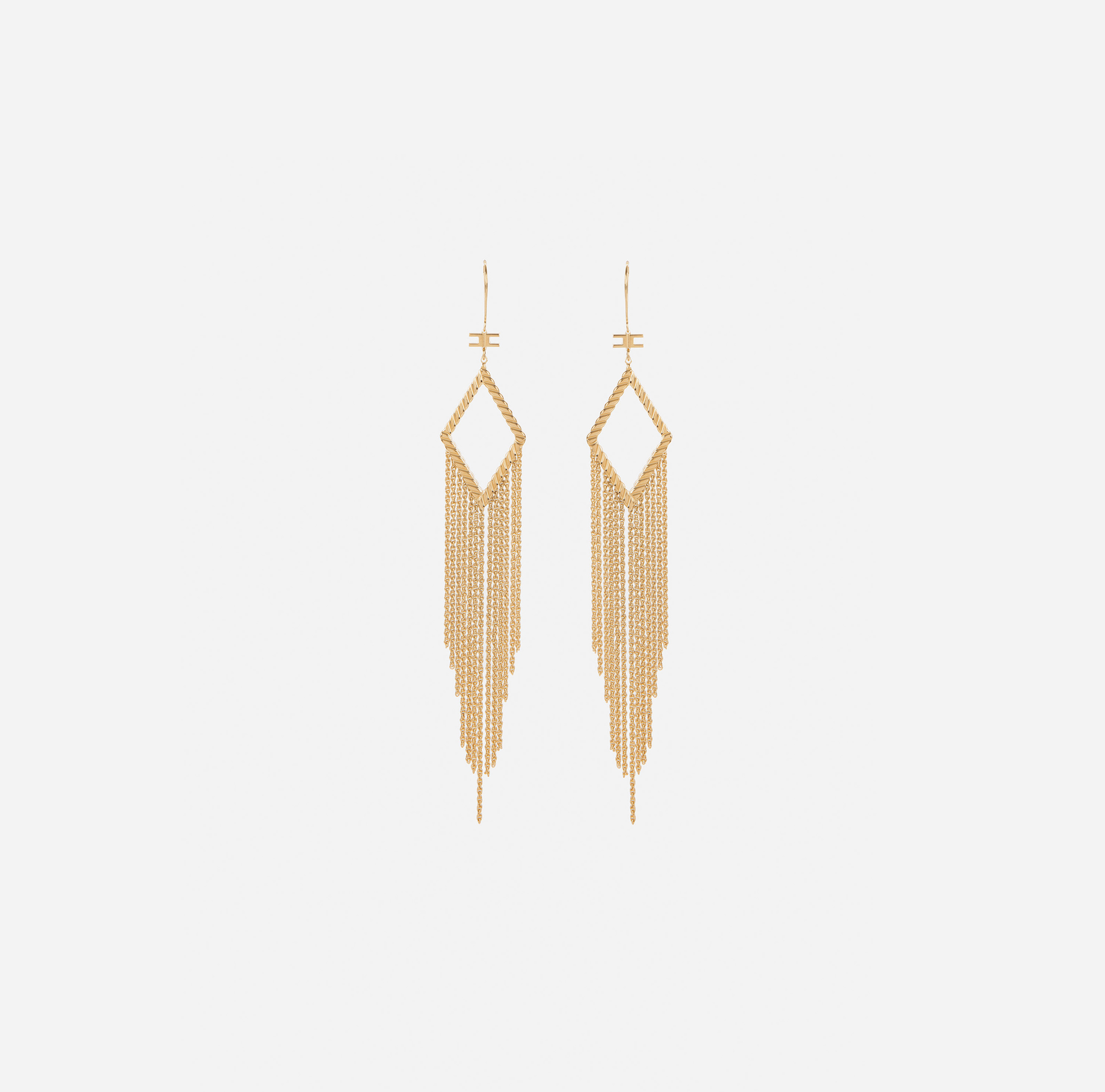 Rhombus earring with chains - Elisabetta Franchi