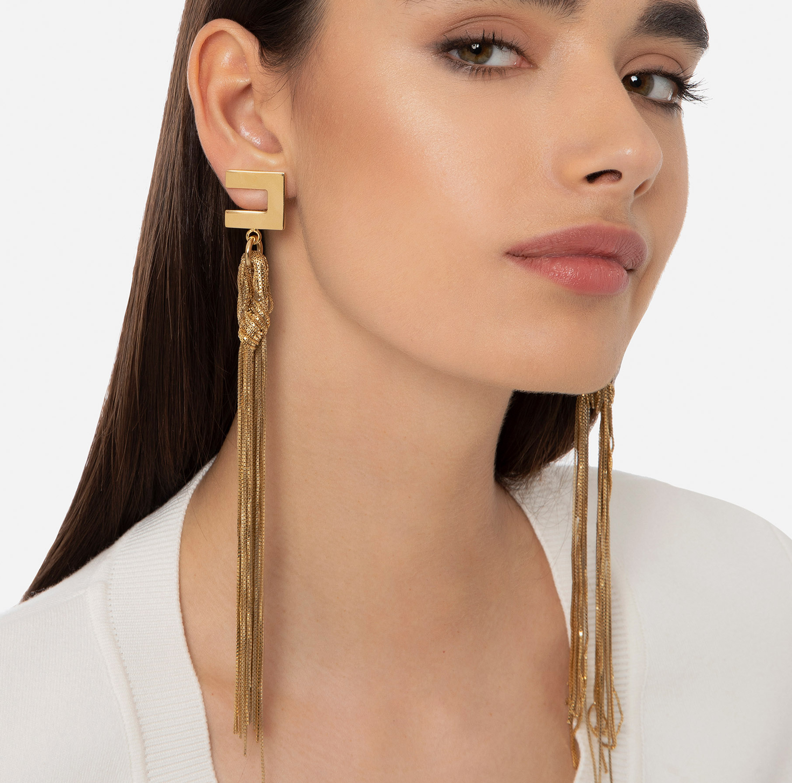Pendant earring with logo clip - Elisabetta Franchi