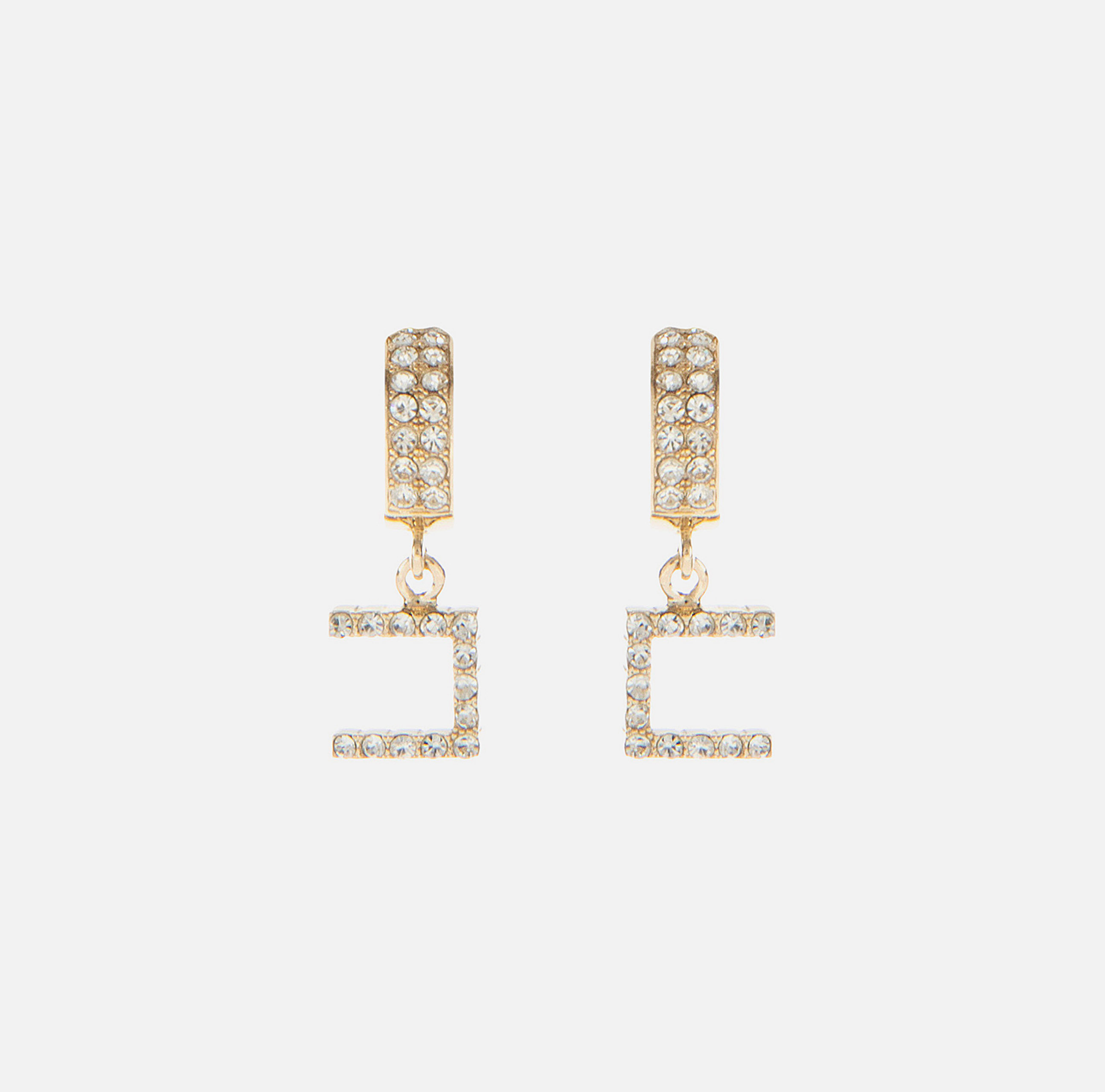Earrings with logo made of rhinestones - ACCESSORI - Elisabetta Franchi