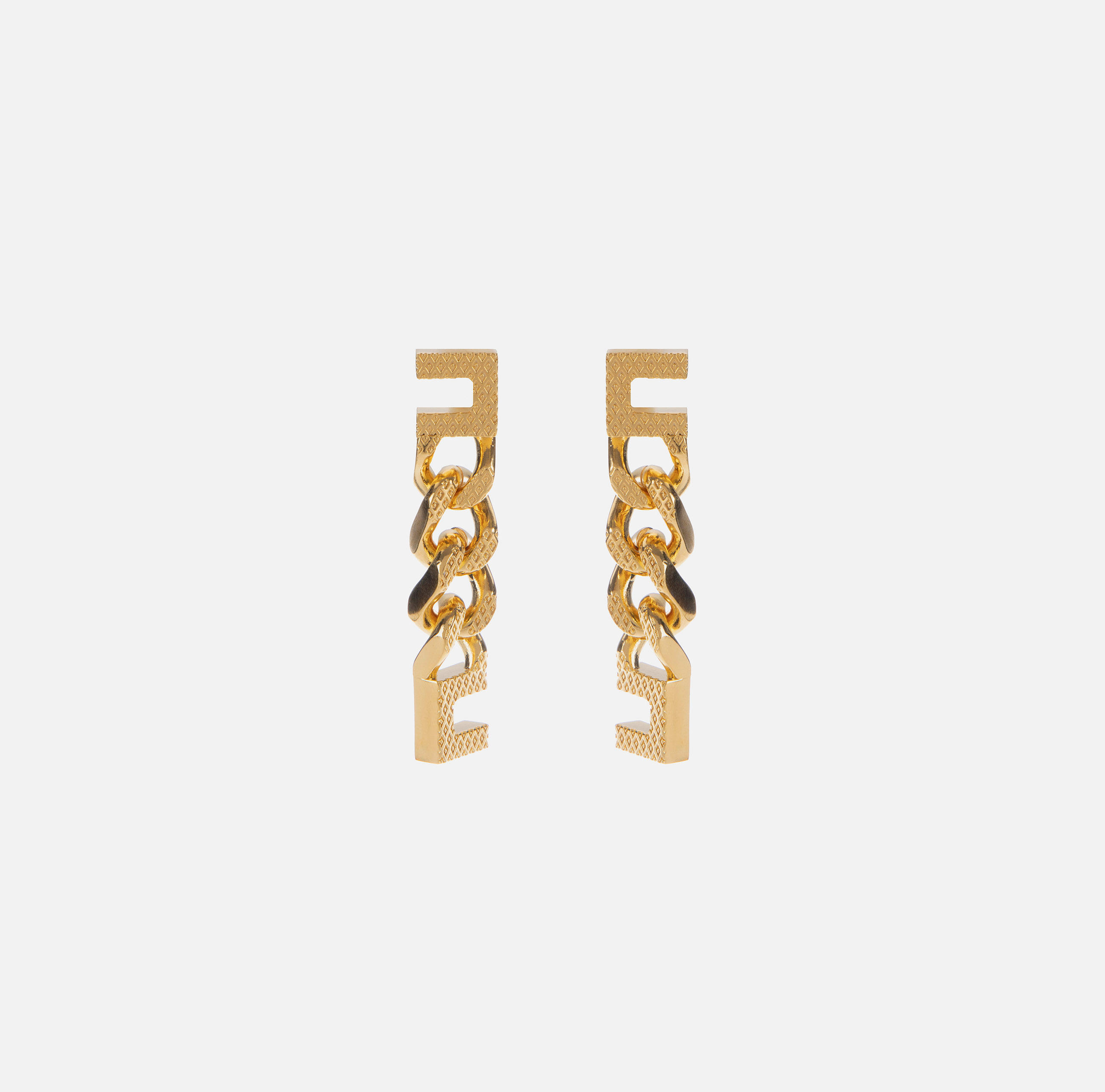 Pendant earrings with knurled groumette chain - Elisabetta Franchi