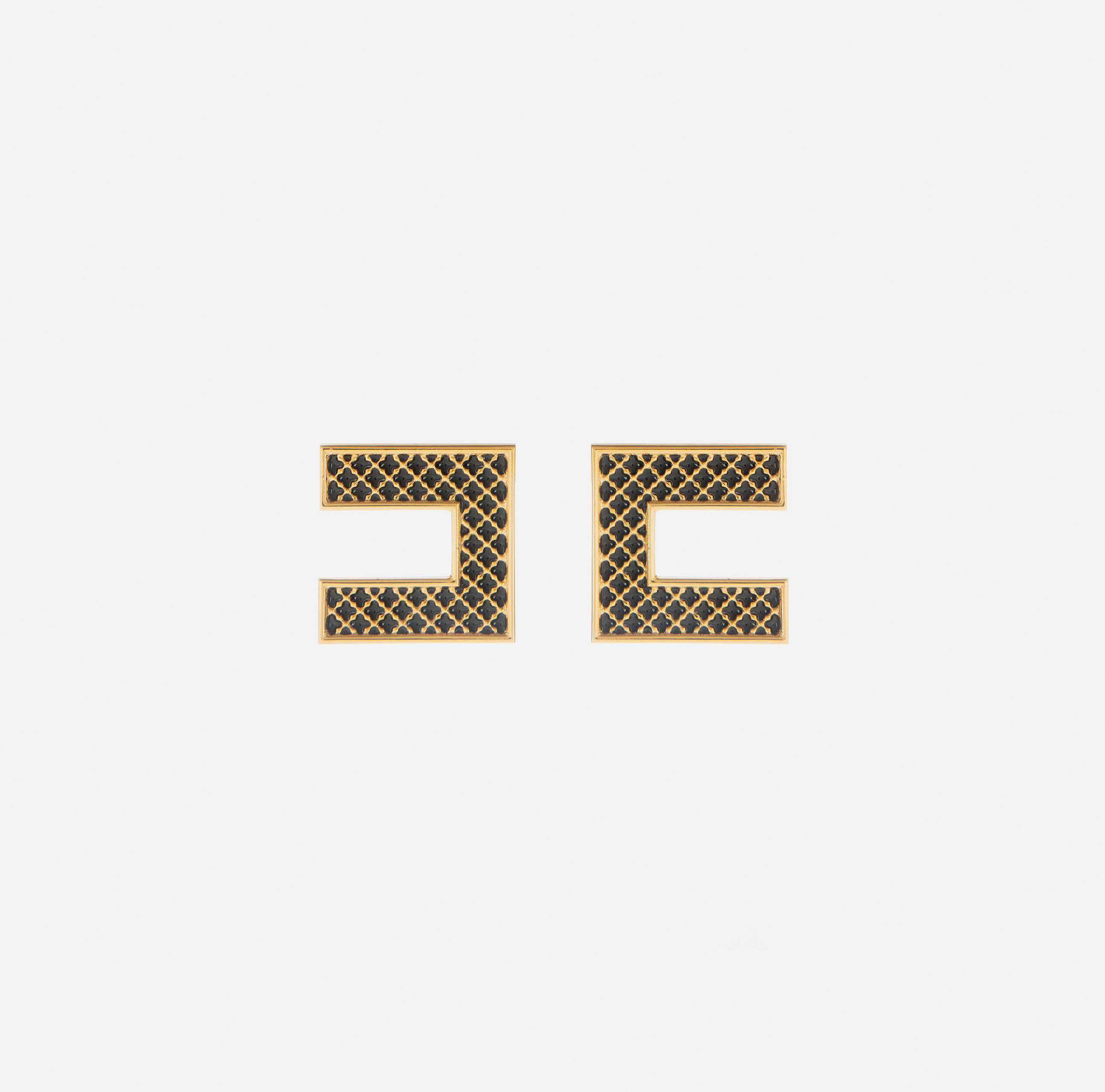 Enamelled gold logo earrings - ACCESSORI - Elisabetta Franchi