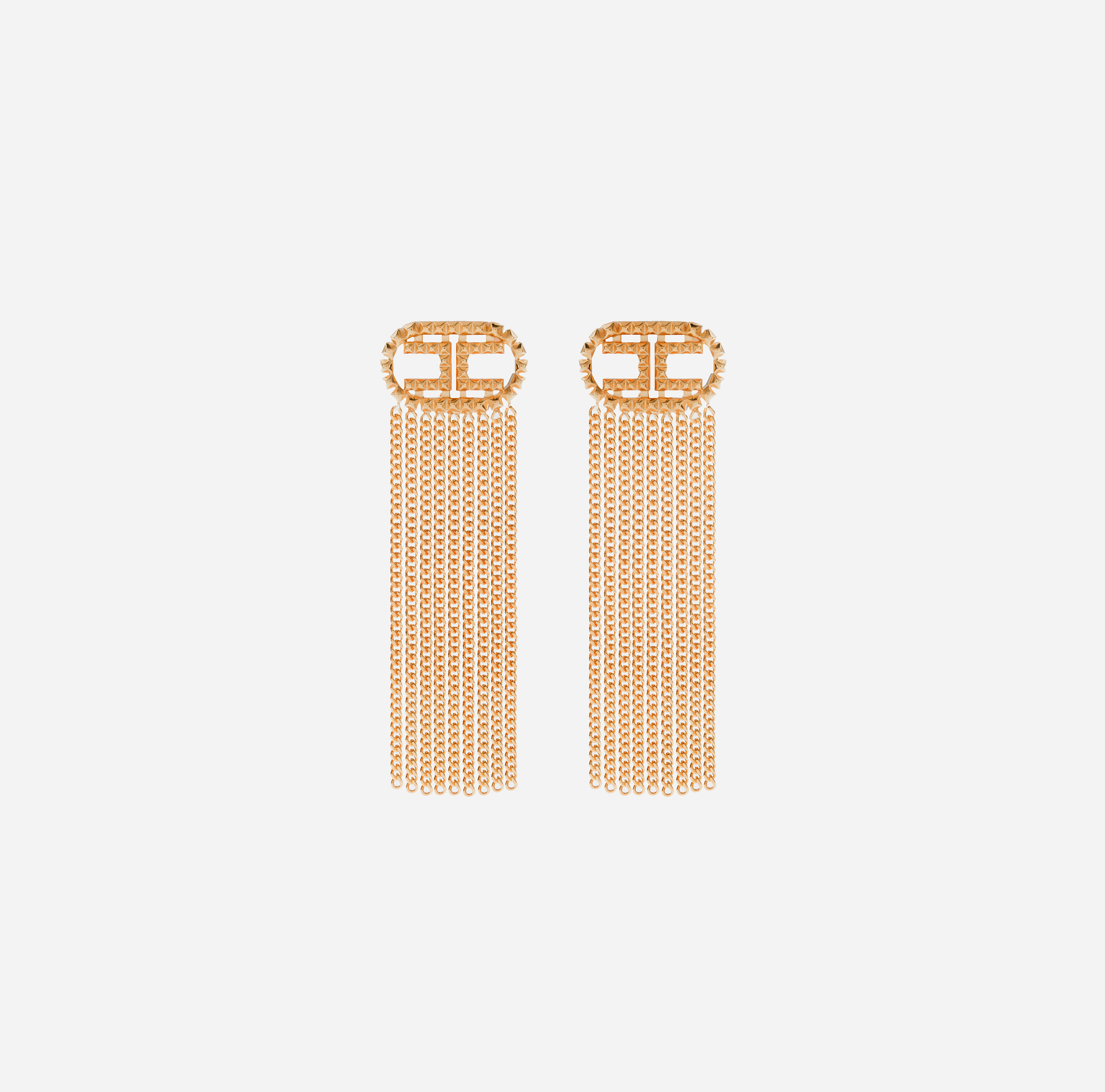 Studded logo pendant earrings - ACCESSORI - Elisabetta Franchi