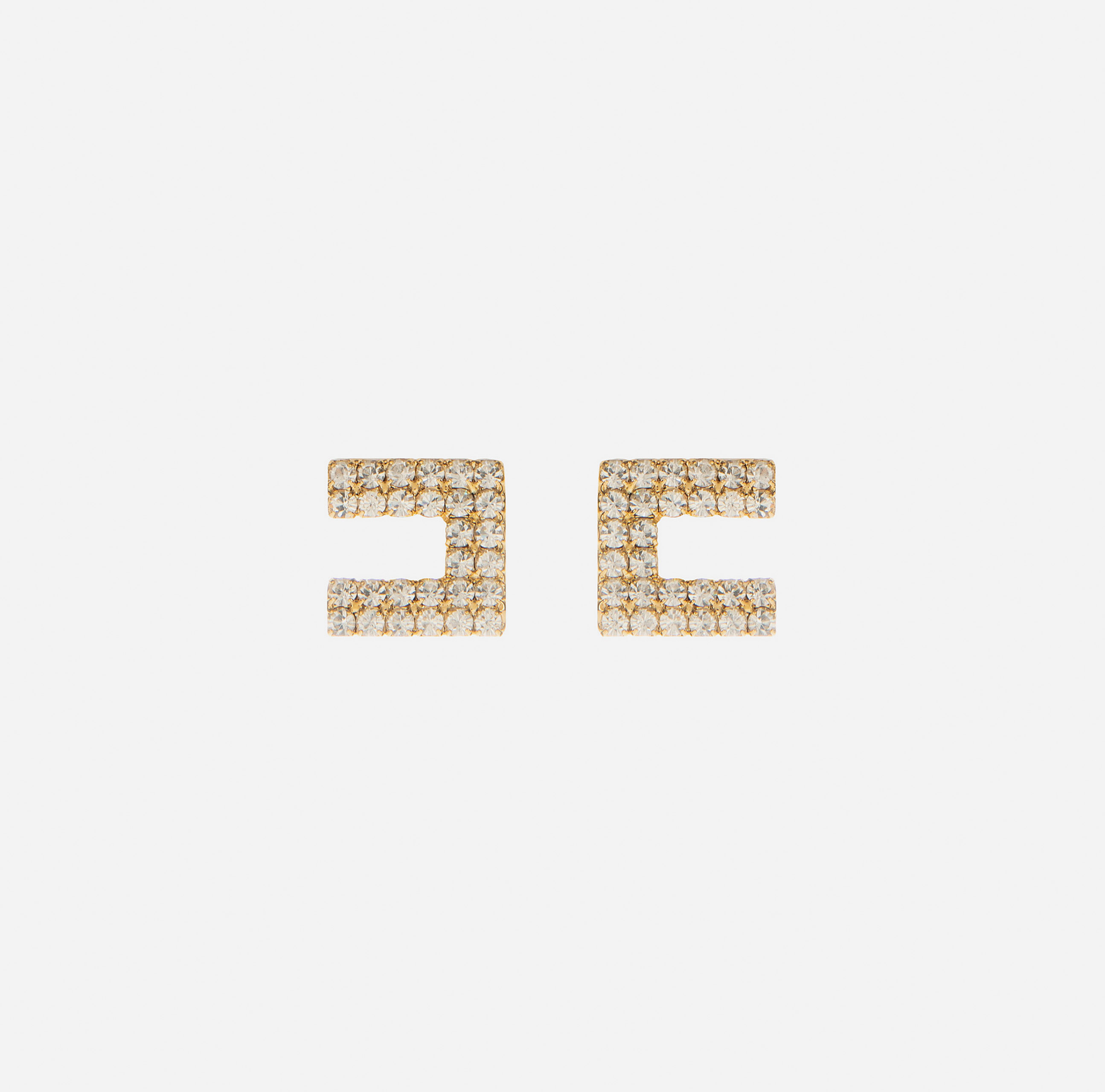 Kolczyki z podwójna literką C z kryształkami - ACCESSORI - Elisabetta Franchi