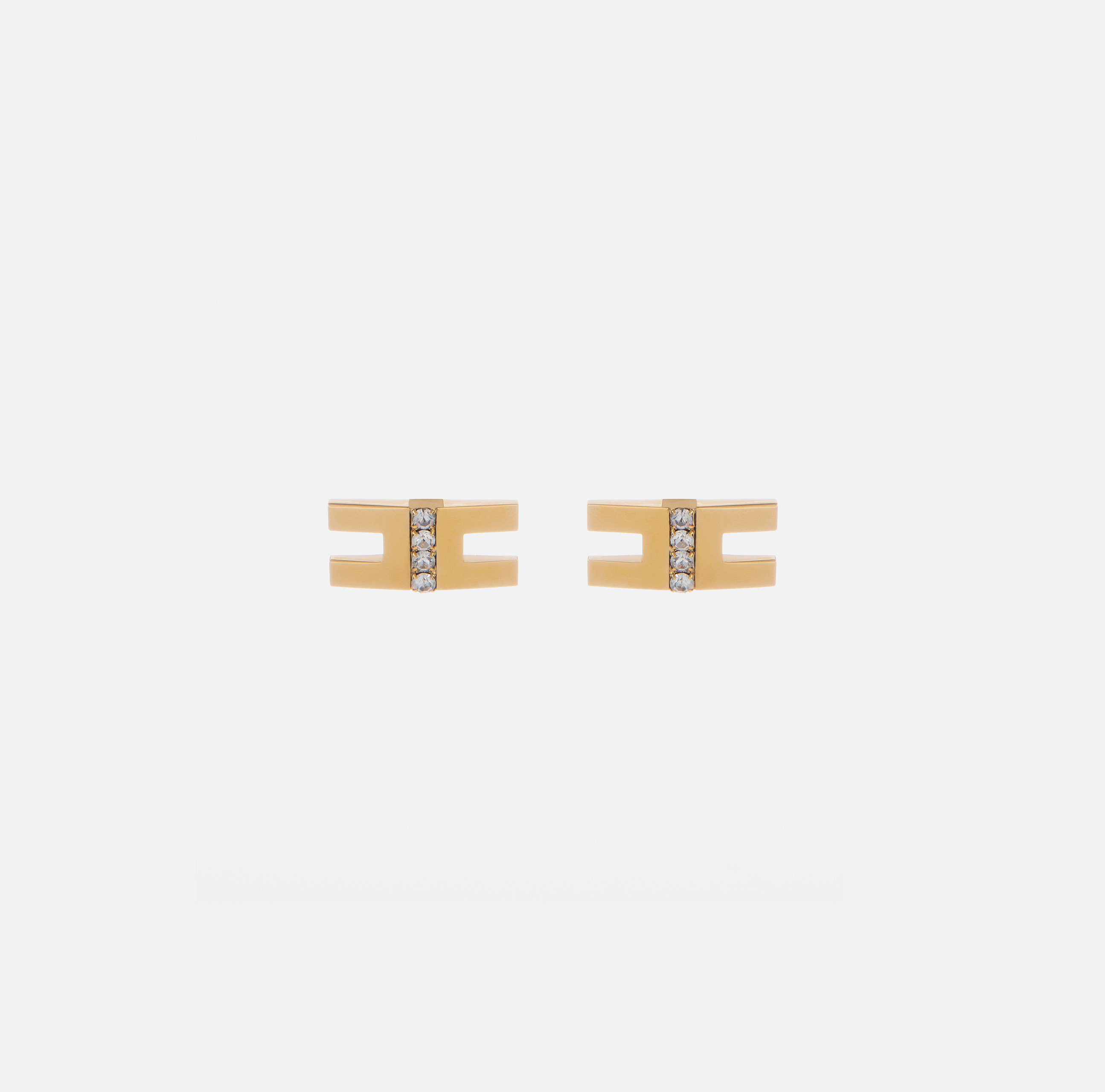 Earrings with logo and trilogy rhinestones - Elisabetta Franchi