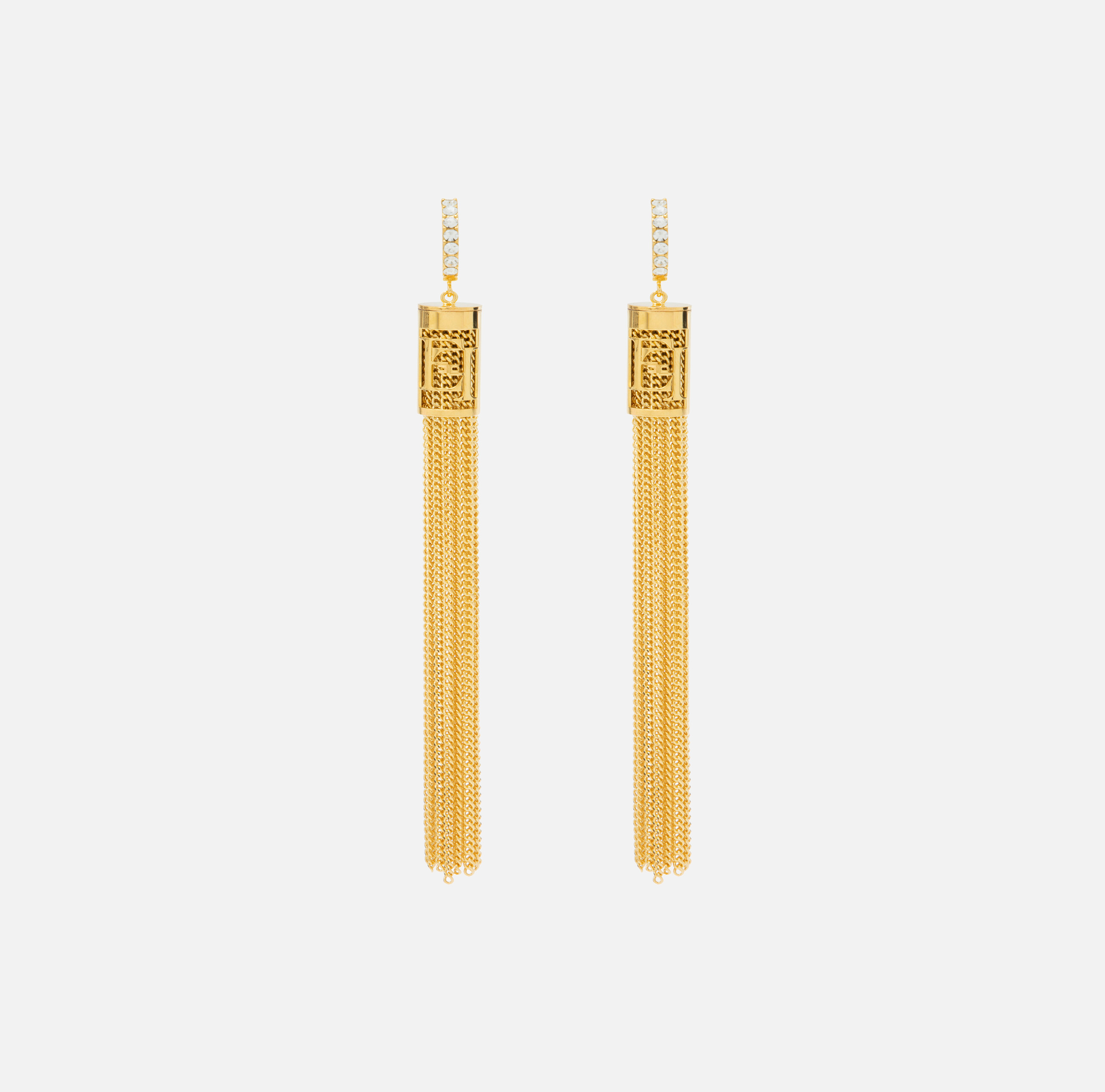 Golden metal ring earrings with tassels - Elisabetta Franchi