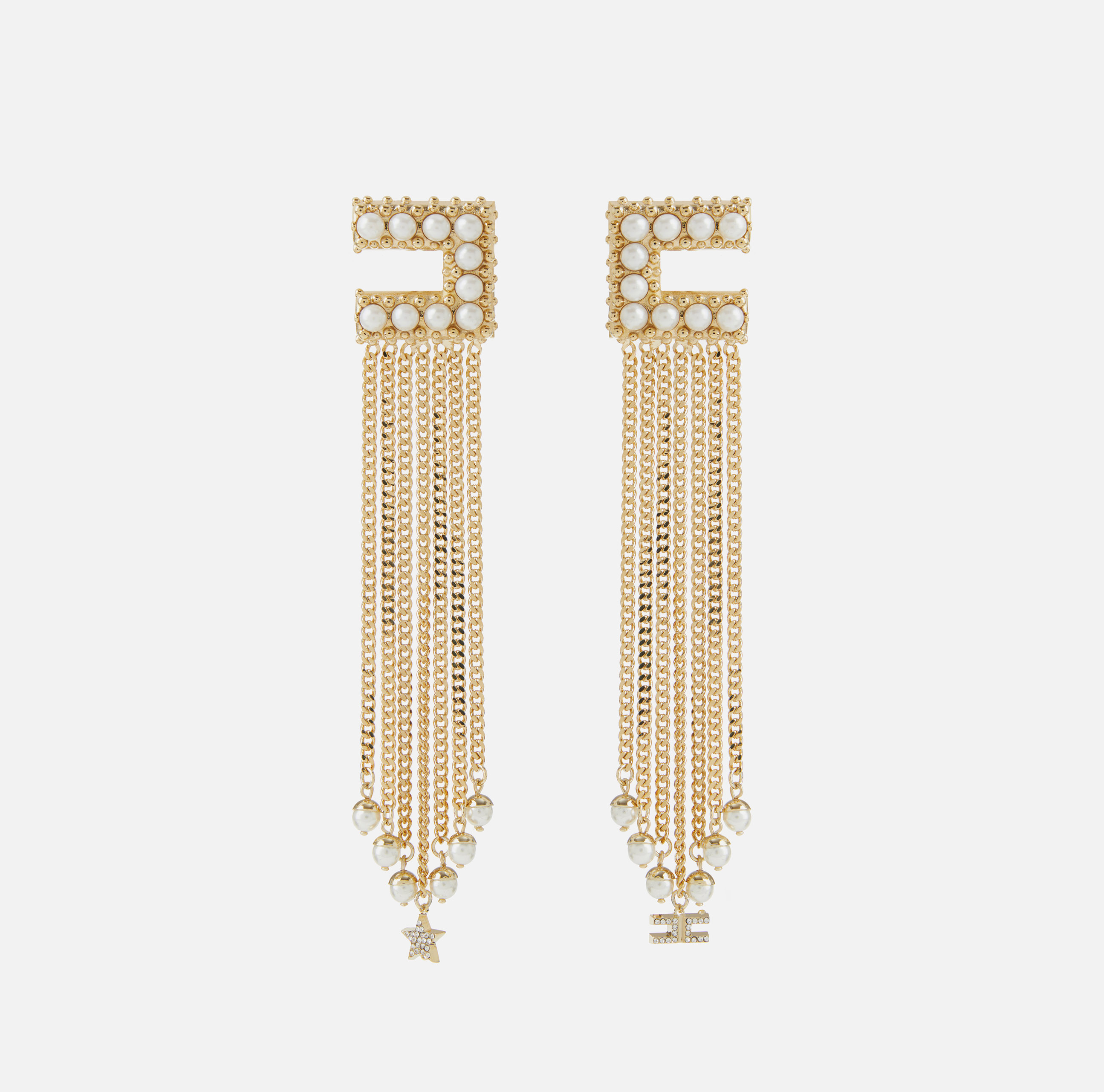 Earrings with maxi logo and pearls - ACCESSORI - Elisabetta Franchi