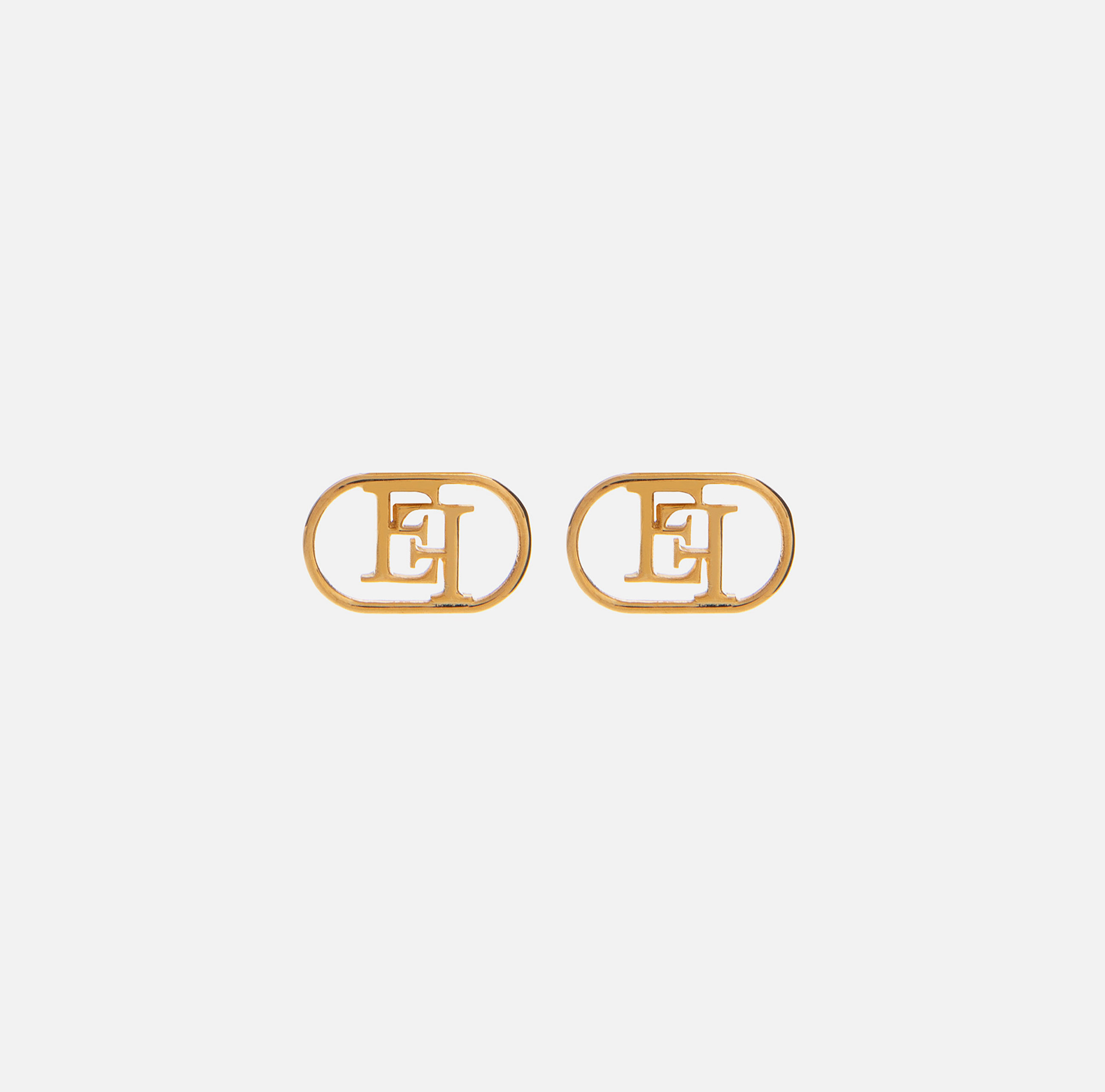 Earrings with oval logo - Elisabetta Franchi