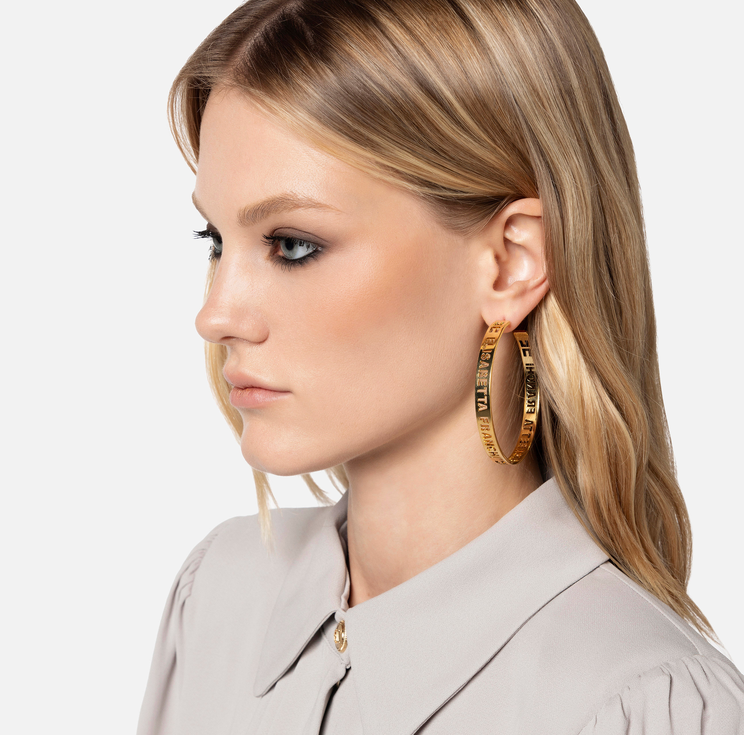 Hoop earrings with lettering - Elisabetta Franchi
