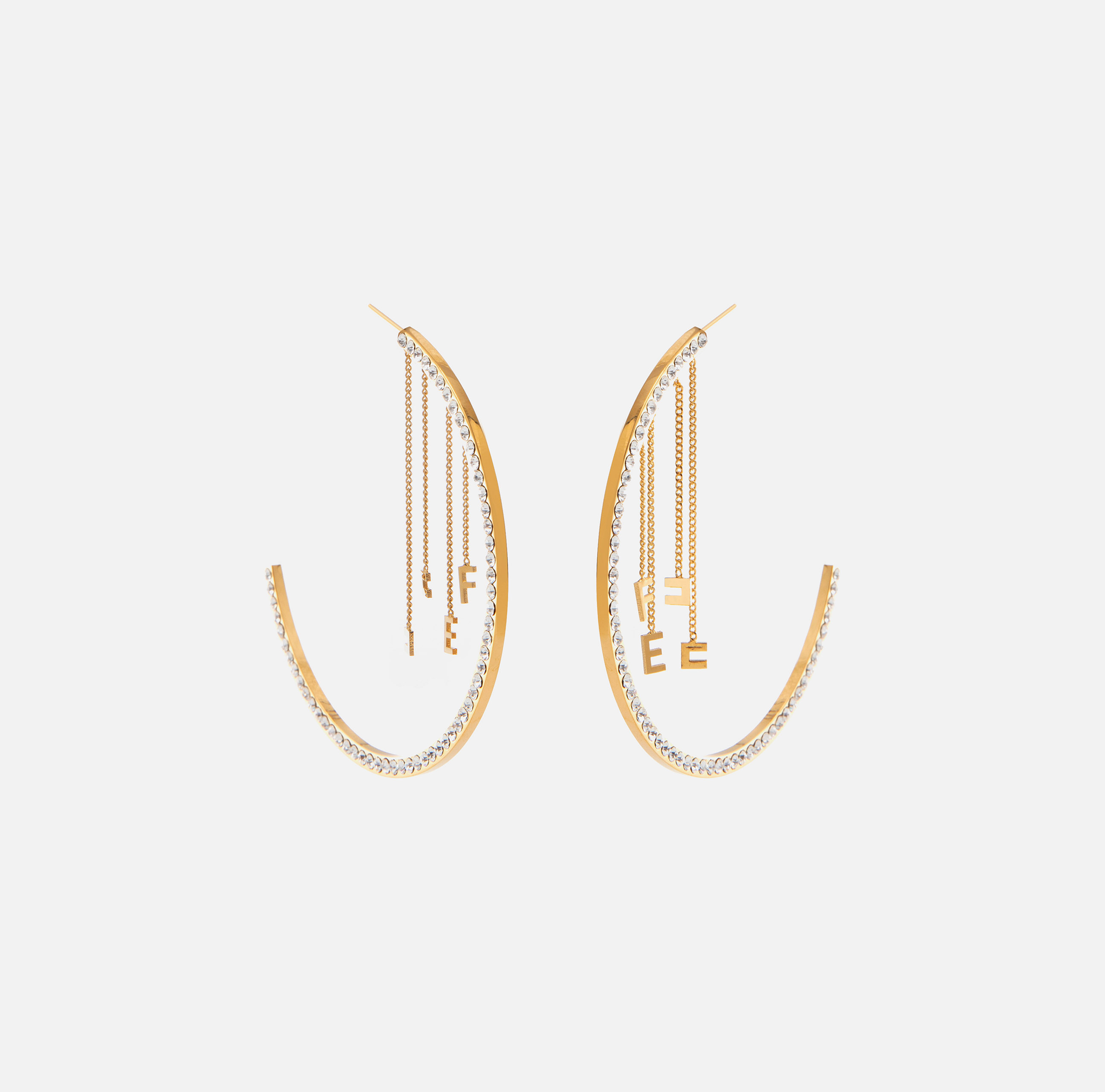 Hoop earrings with groumette and charms - Elisabetta Franchi