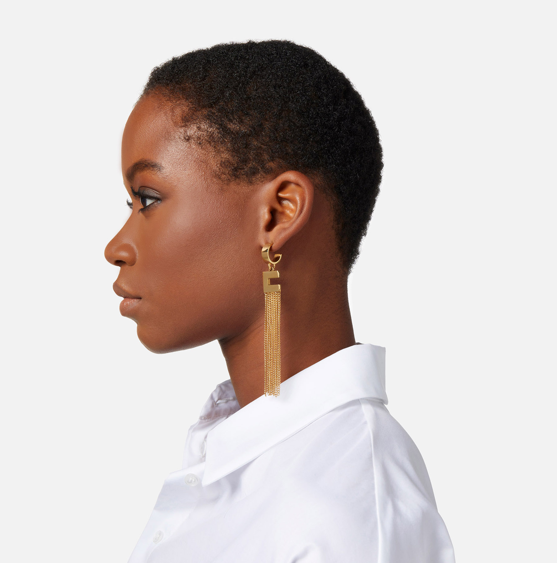 Drop Earrings With Logo - Elisabetta Franchi