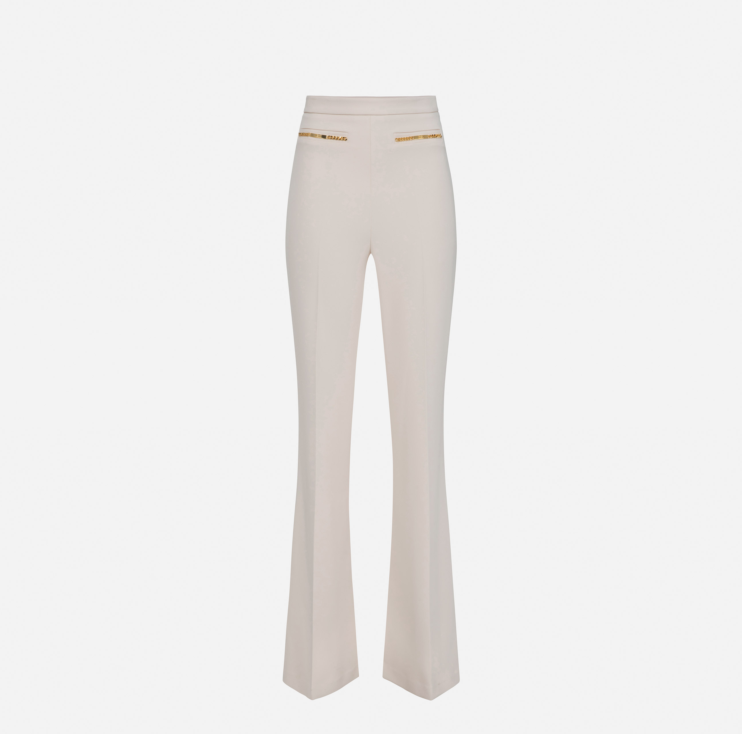 Palazzo trousers in crêpe fabric with horsebits - Elisabetta Franchi